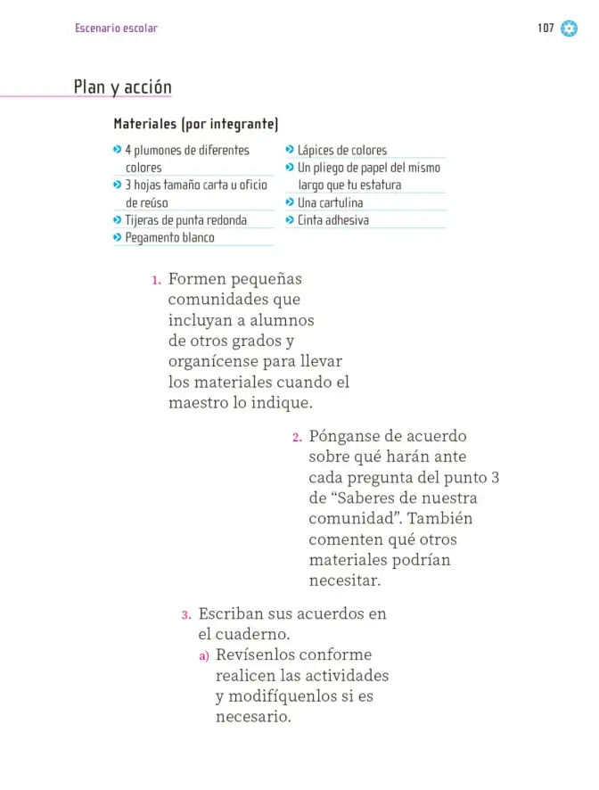 Página 108 de Proyectos Escolares. Libro de Educación Primaria Grado 1° Ciclo Escolar 2025 - 2026