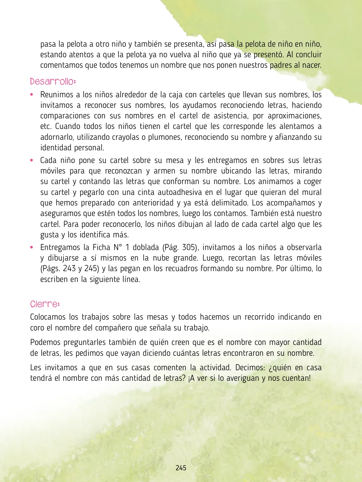 Página 247 de Agenda pedagógica 2017-2018 para docentes de II Ciclo de Instituciones de nivel de Educación Inicial · 2017