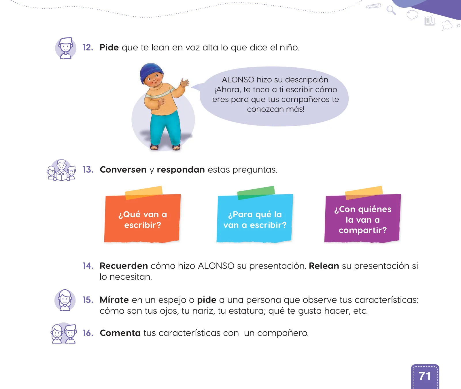 Página 73 de Cuadernillo de Comunicación 1. Primer grado de Primaria · 2024