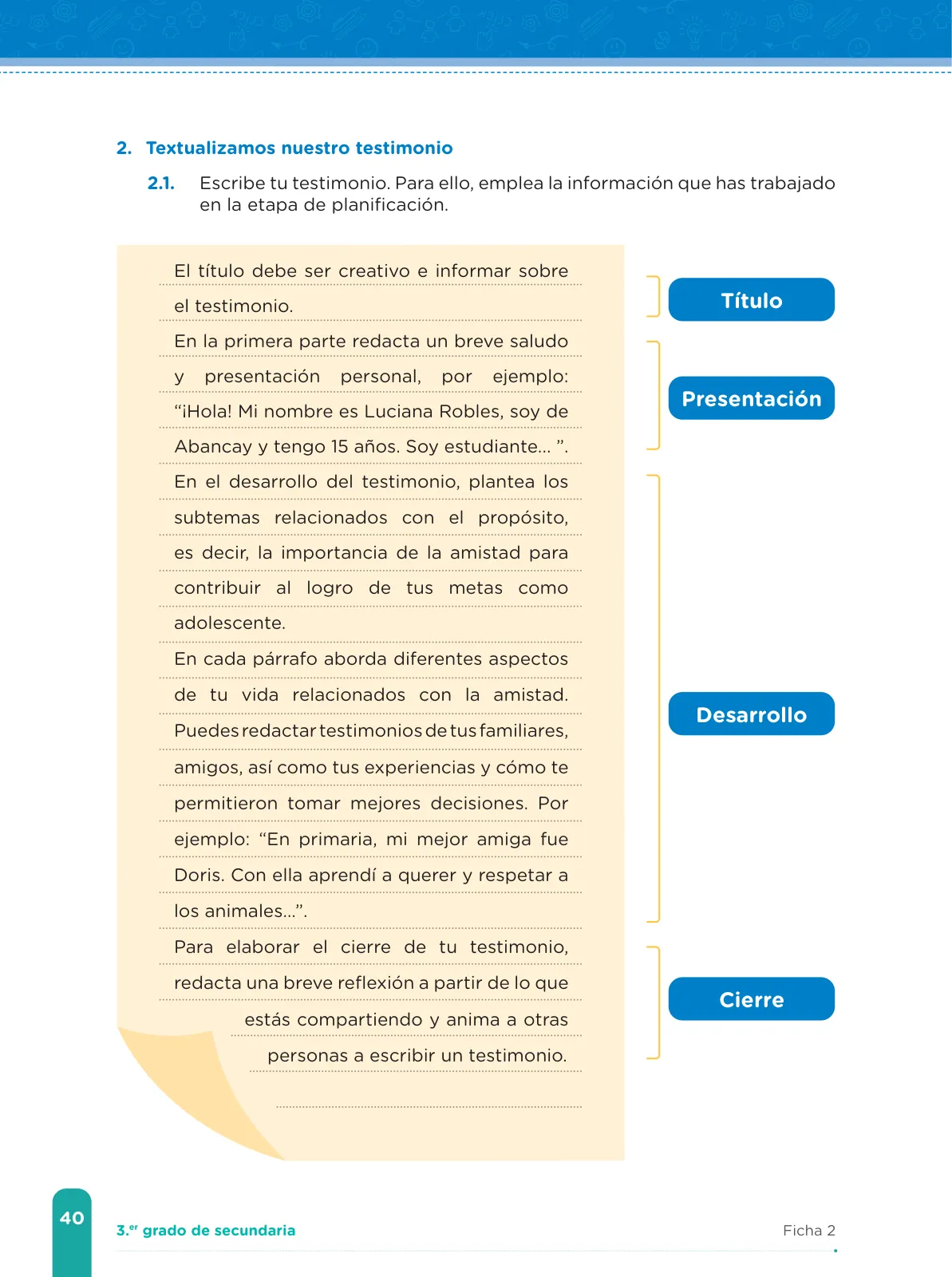 Página 42 de Fichas de aprendizaje de Comunicación 3 · 2024