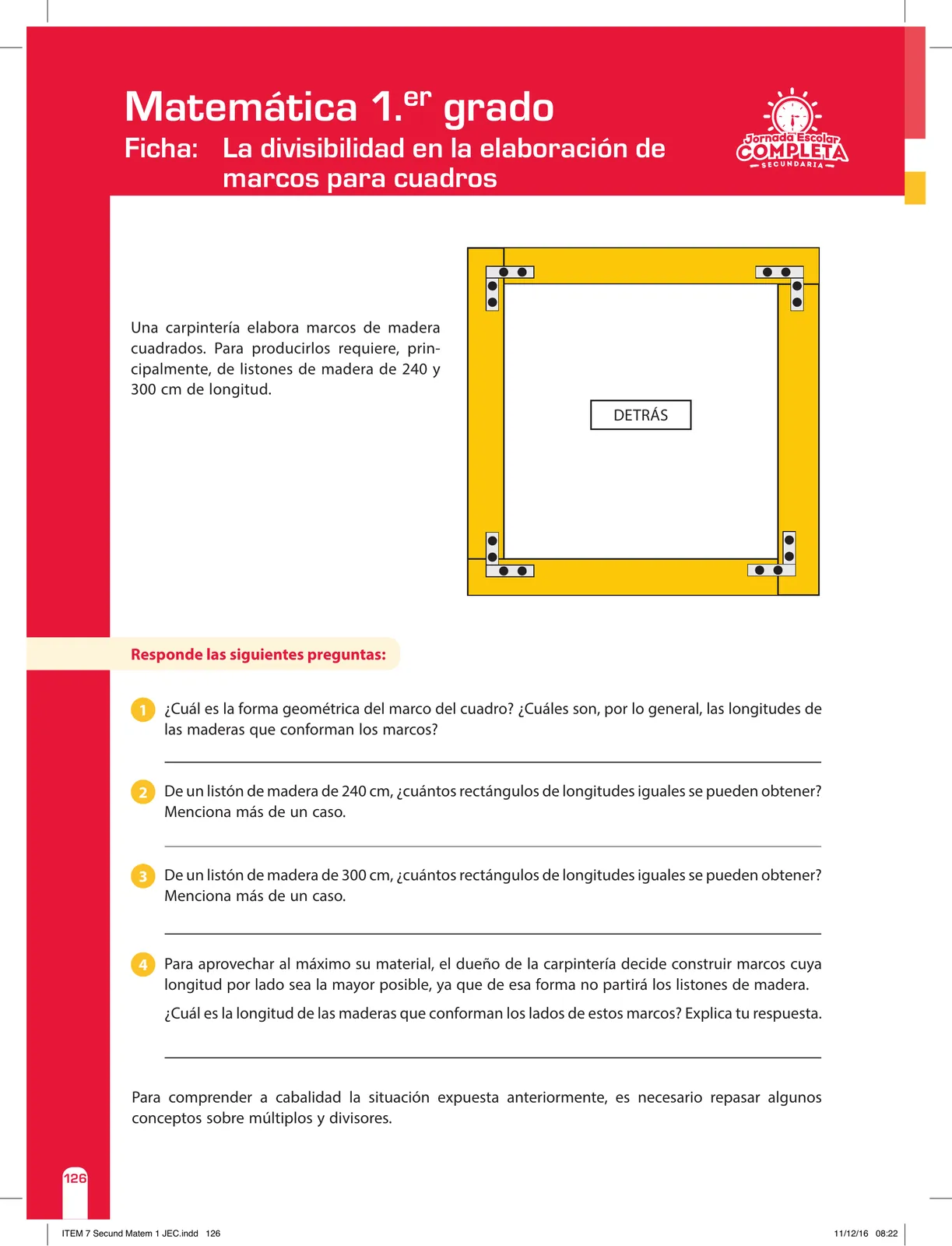 Página 126 de Matemática 1 : cuaderno de reforzamiento pedagógico - JEC · 2016