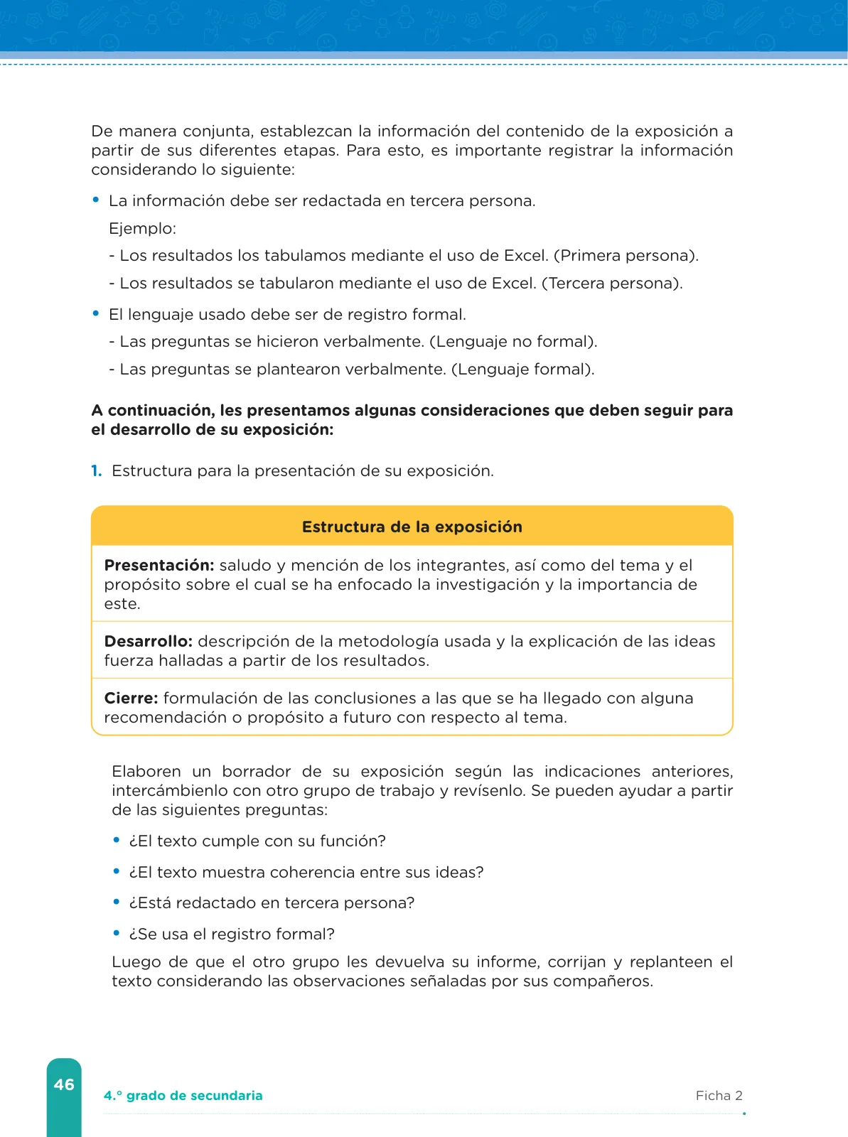 Página 48 de Fichas de aprendizaje de Comunicación 4 · 2024