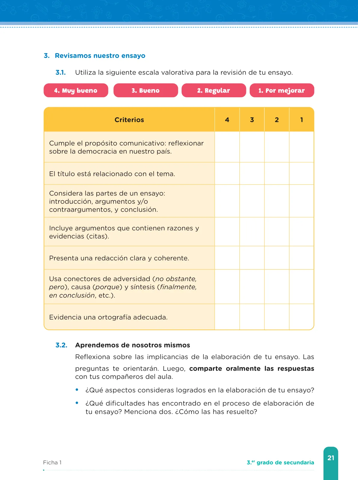 Página 23 de Fichas de aprendizaje de Comunicación 3 · 2024