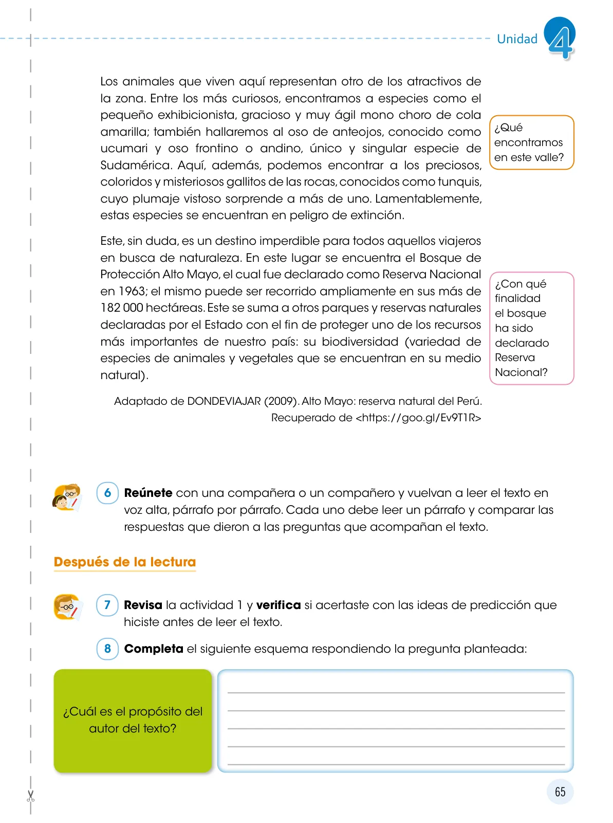 Página 66 de Comunicación 5 : cuaderno de trabajo para quinto grado de Educación Primaria 2019 · 2019
