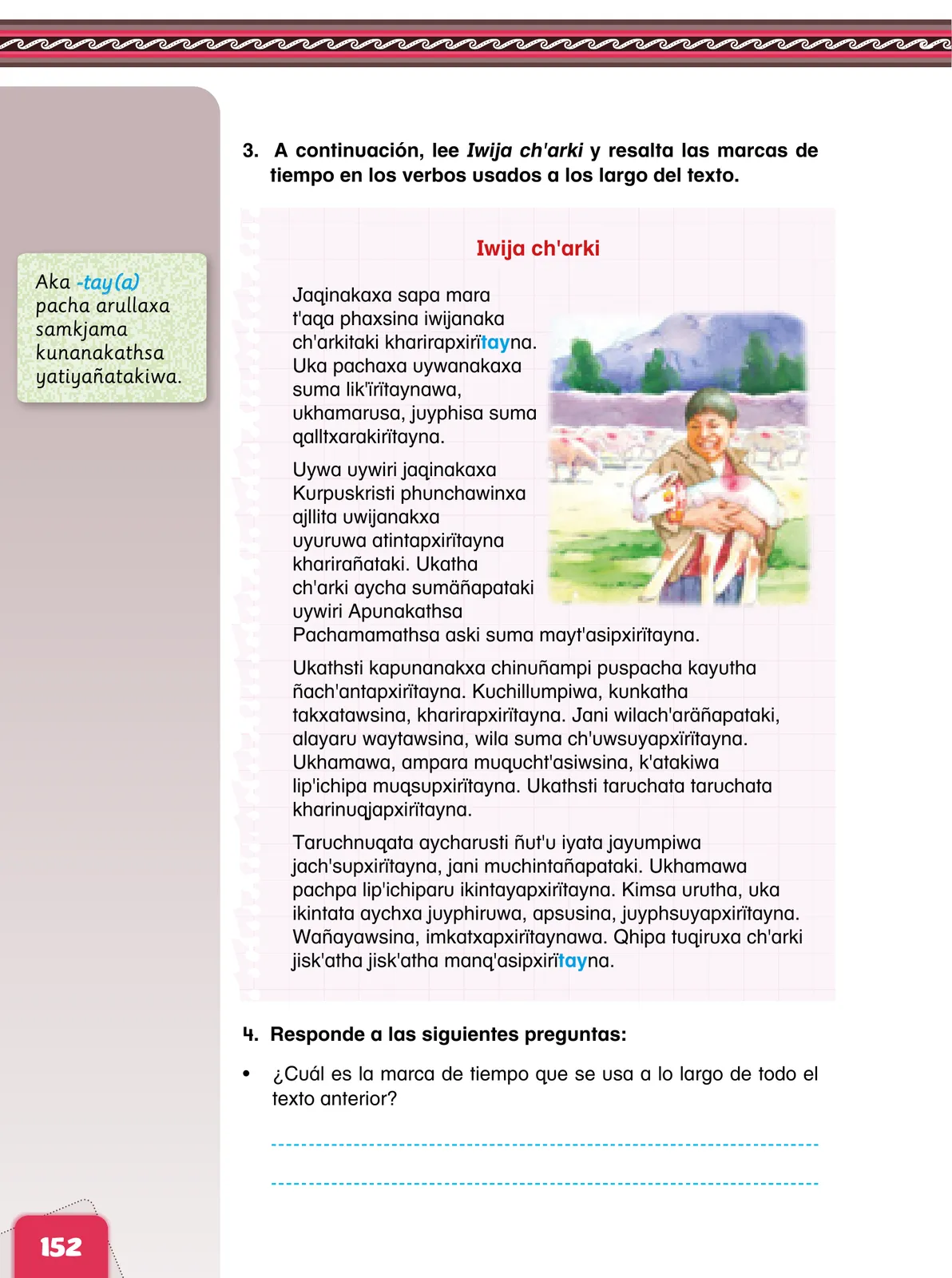 Miniatura página 154 de Aymara arutha chiqapa qillqañataki panka = Manual de escritura Aimara · 2021