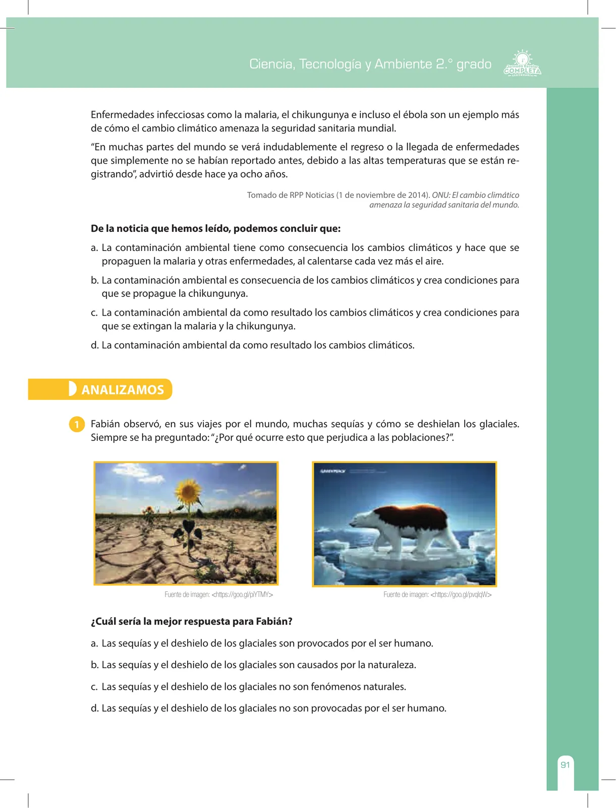 Miniatura página 91 de Ciencia, Tecnología y Ambiente 2 : cuaderno de reforzamiento pedagógico - JEC · 2016