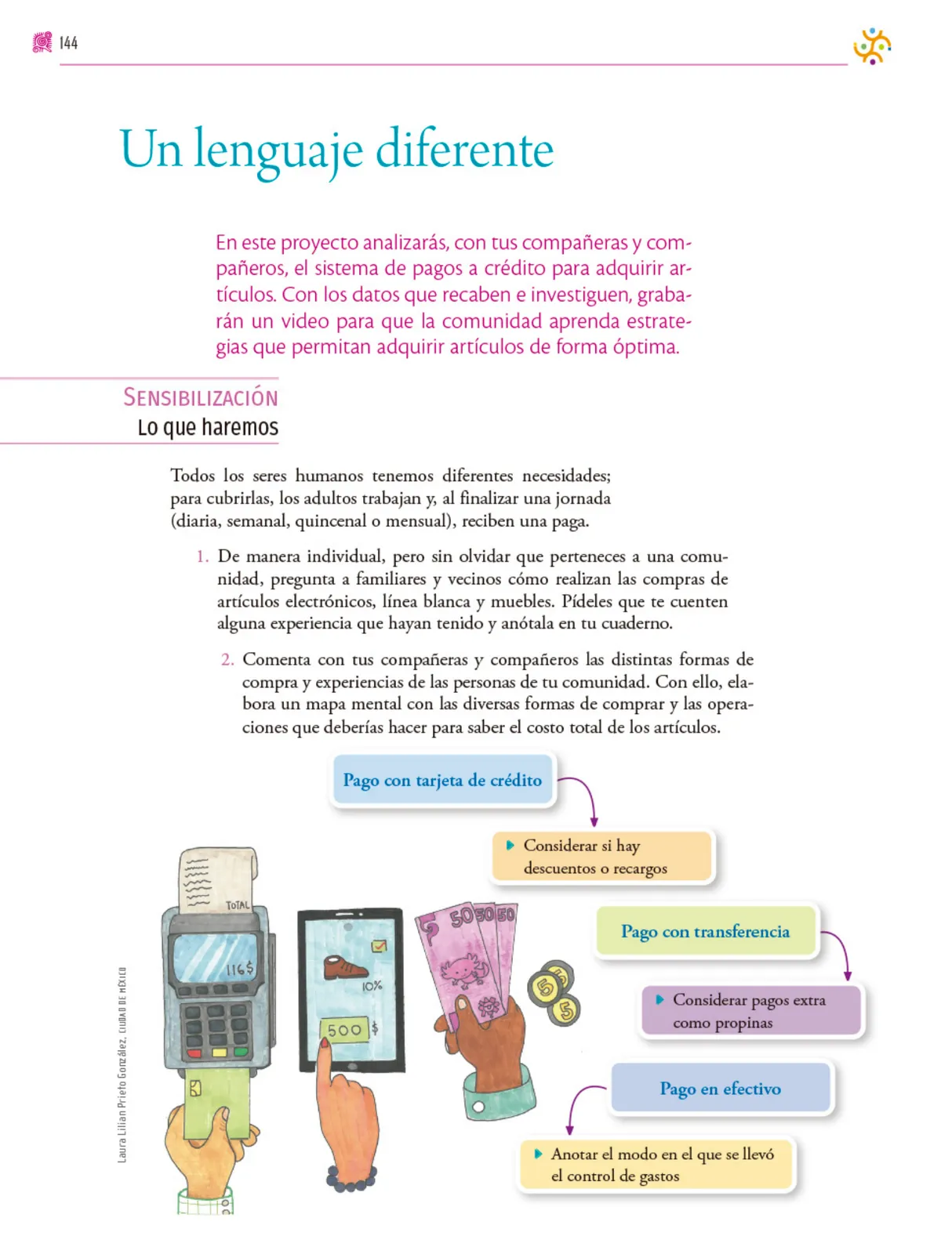 Página 145 de Colección Ximhai. Nuestro libro de proyectos.   Libro de Educación Secundaria Grado 1°  Ciclo Escolar 2025 - 2026