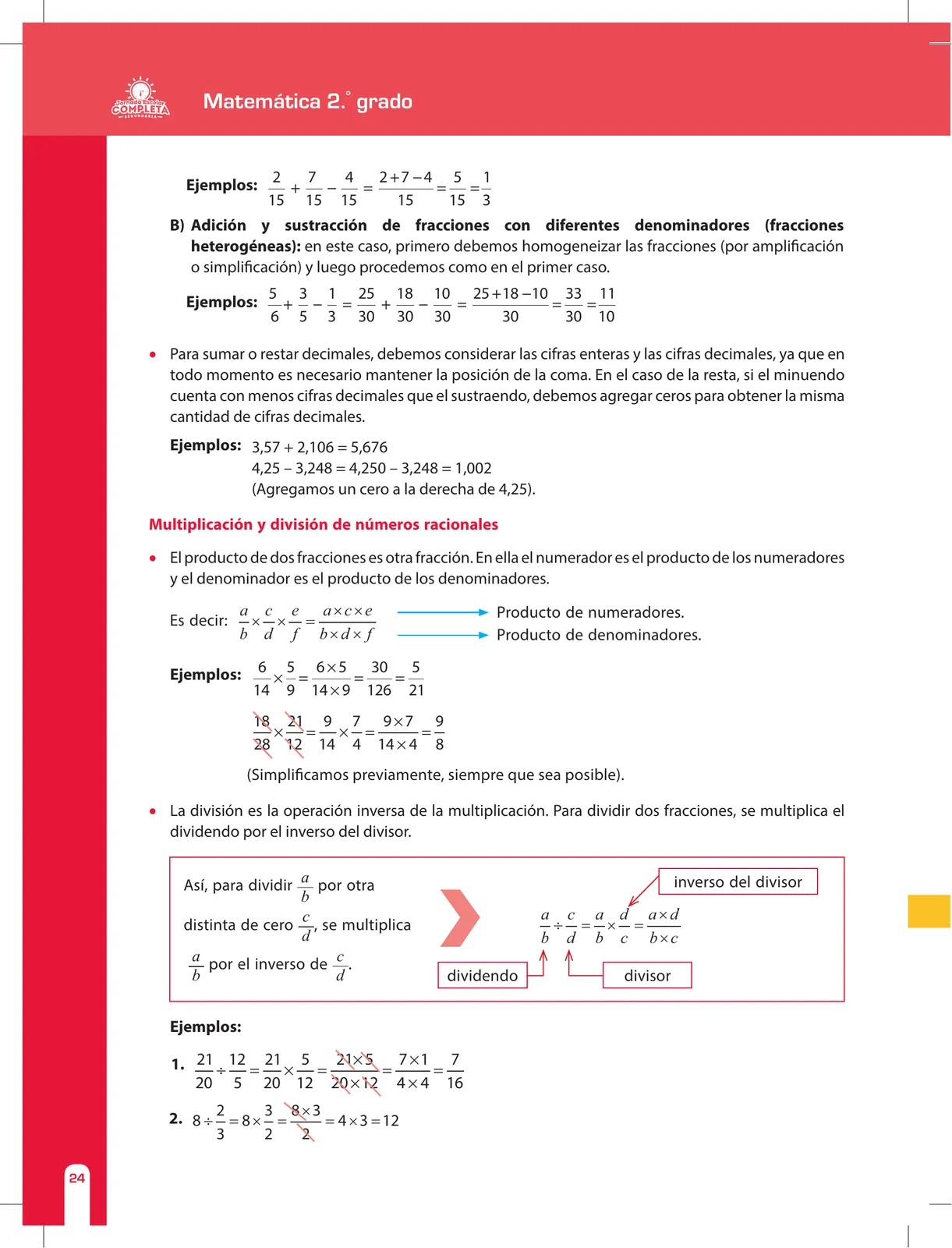 Página 24 de Matemática 2 : cuaderno de reforzamiento pedagógico - JEC · 2016