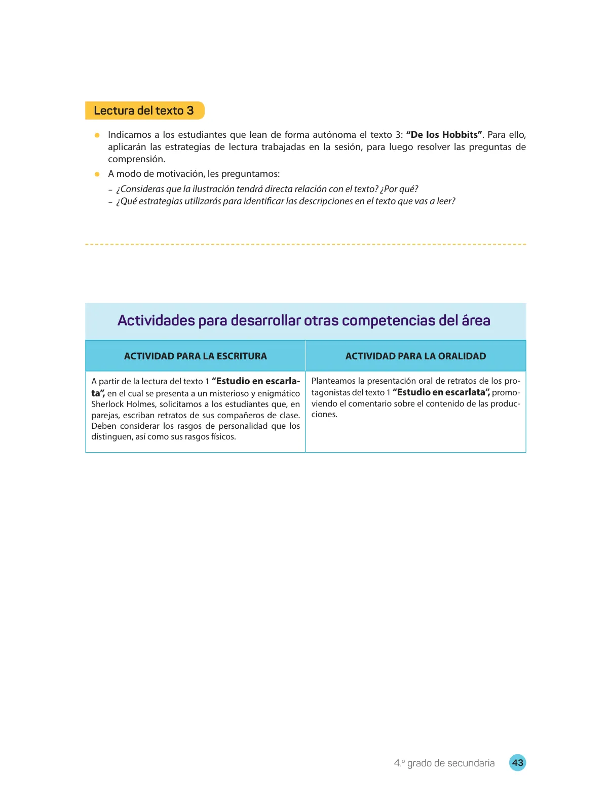 Miniatura página 45 de Comprensión lectora : manual para el docente de cuarto grado de Secundaria 2018 · 2018