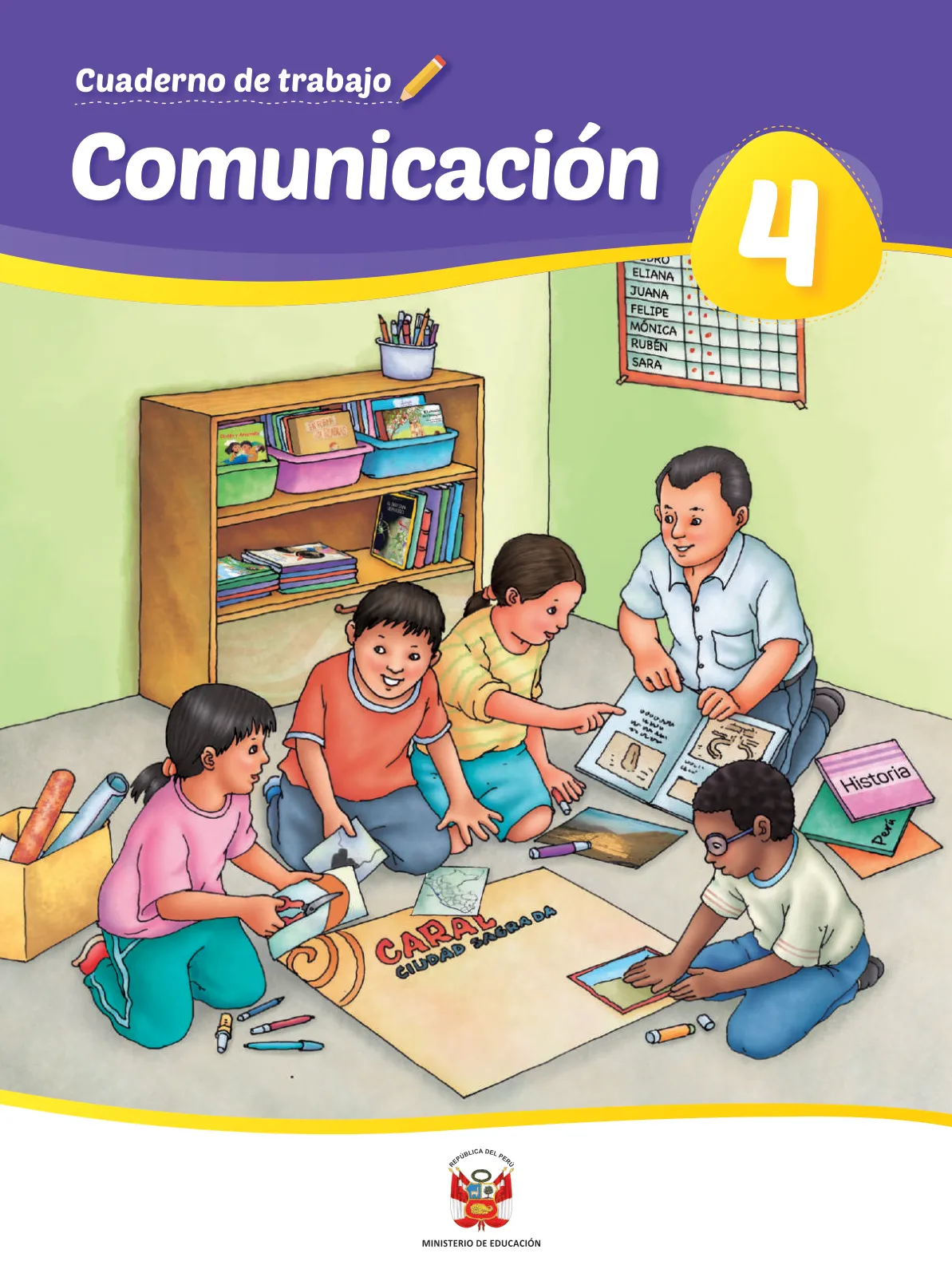 Portada de Comunicación 4 : cuaderno de trabajo para cuarto grado de Educación Primaria 2019 · 2019