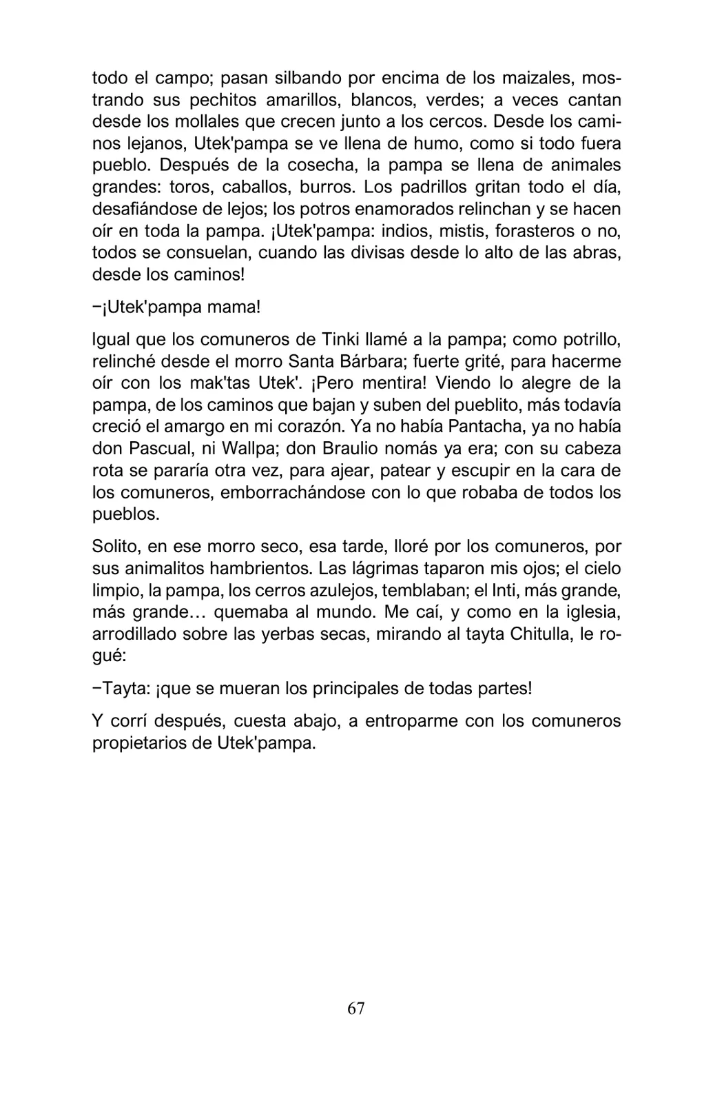 Miniatura página 67 de Arguedas, entre el fuego y el amor : textos seleccionados para estudiantes de Educación Básica · 2021
