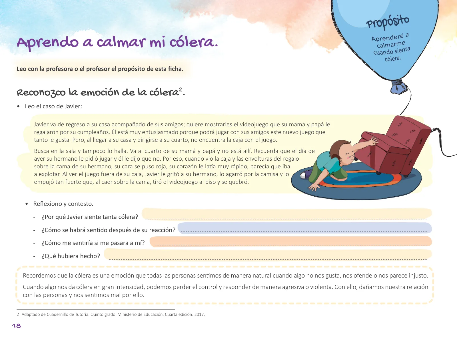 Miniatura página 20 de Cuadernillo de Tutoría Quinto Grado Educación Primaria 2019 · 2019