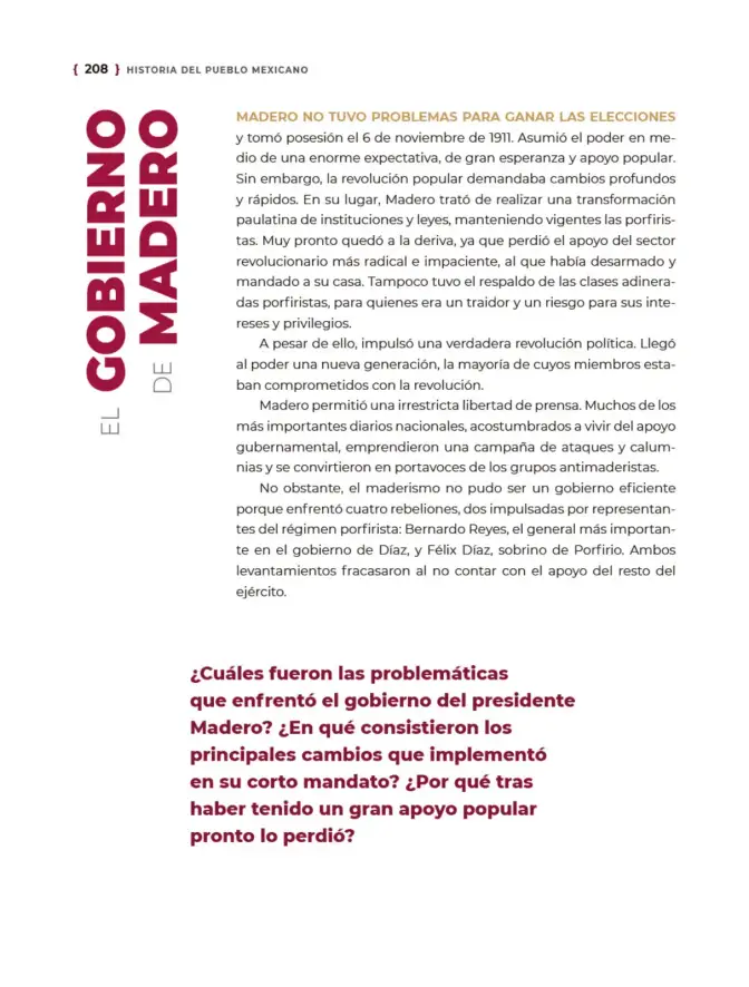 Página 209 de Historia del pueblo mexicano. Multigrado Libro de Educación Telesecundaria Grado 1° Ciclo Escolar 2025 - 2026