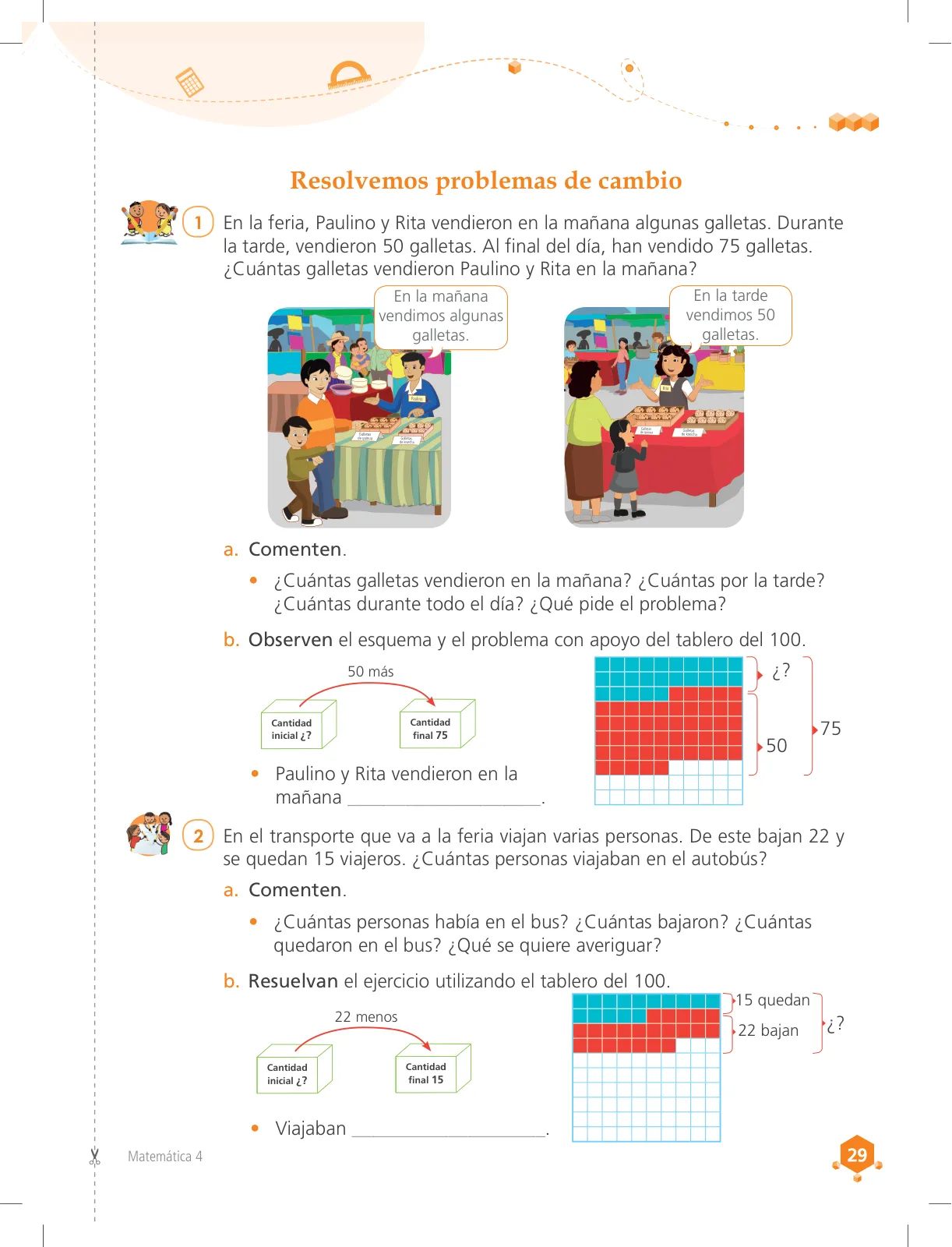 Página 29 de Matemática 4 : cuaderno de trabajo para cuarto grado de Educación Primaria 2018 · 2018