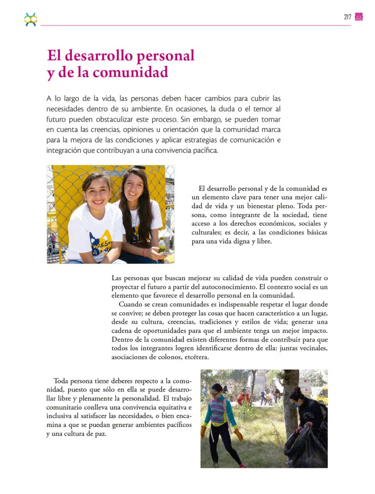 Página 218 de Colección Nanahuatzin. De lo humano y lo comunitario. Libro de Educación Secundaria Grado 3° Ciclo Escolar 2025 - 2026