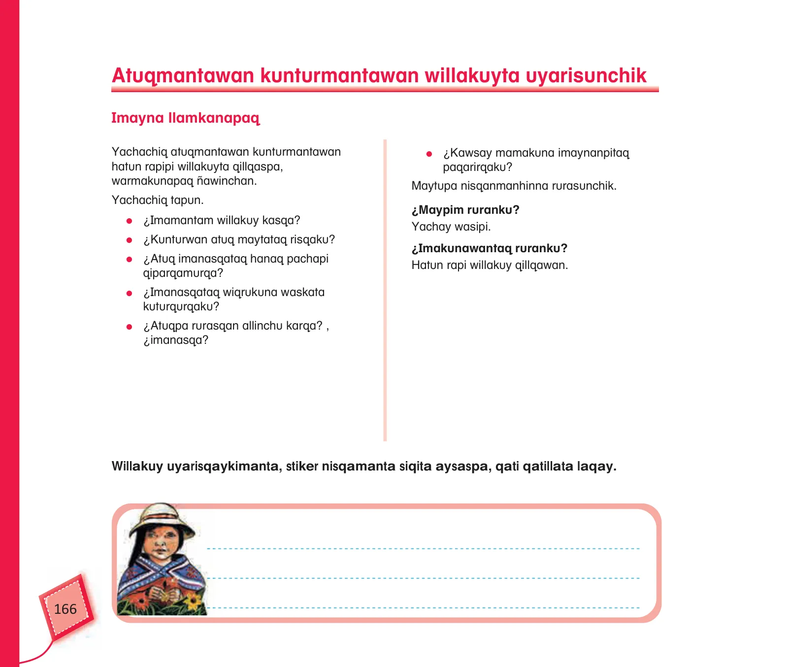Página 168 de Kuska yachasunchik : cuaderno de trabajo y folder - inicial 4 años - Quechua chanka · 2020