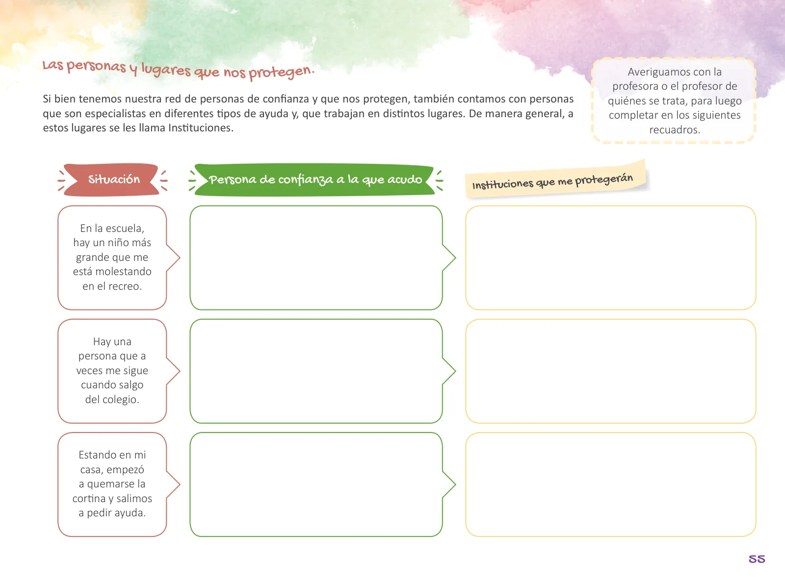 Miniatura página 57 de Cuadernillo de Tutoría Tercer Grado Educación Primaria 2019 · 2019