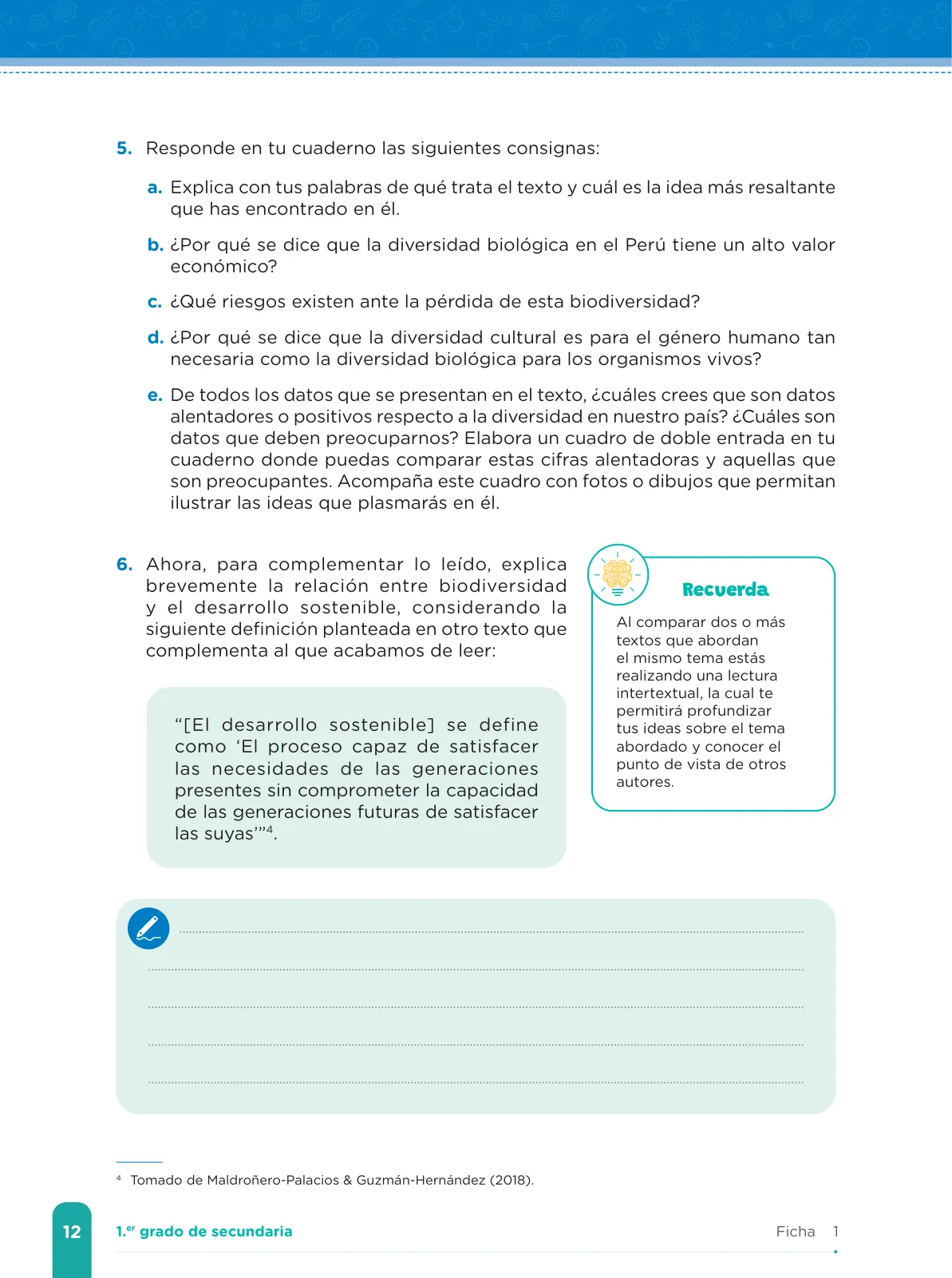 Miniatura página 14 de Fichas de aprendizaje de Comunicación 1 · 2024