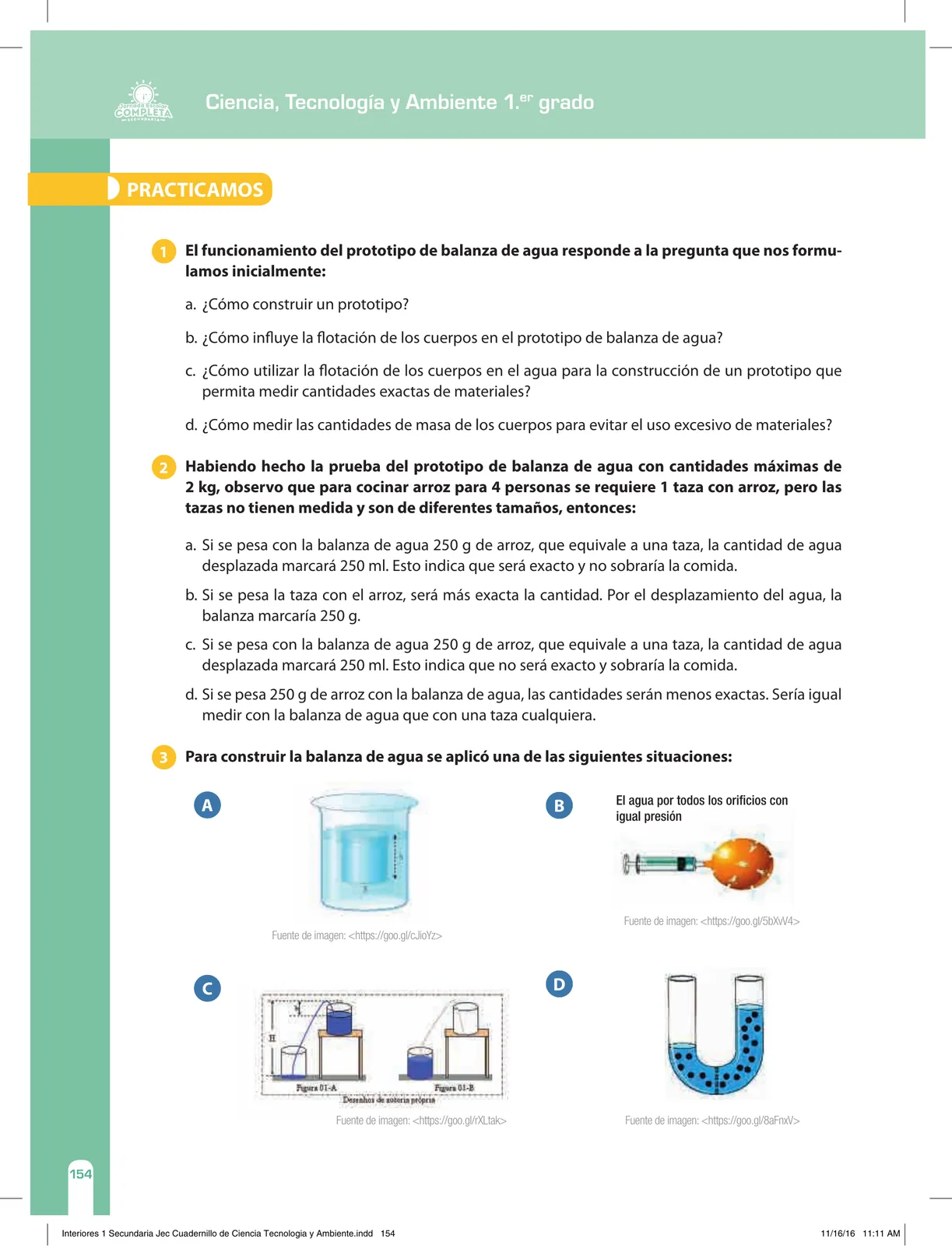 Miniatura página 154 de Ciencia, Tecnología y Ambiente 1. Cuaderno de reforzamiento pedagógico - JEC · 2016