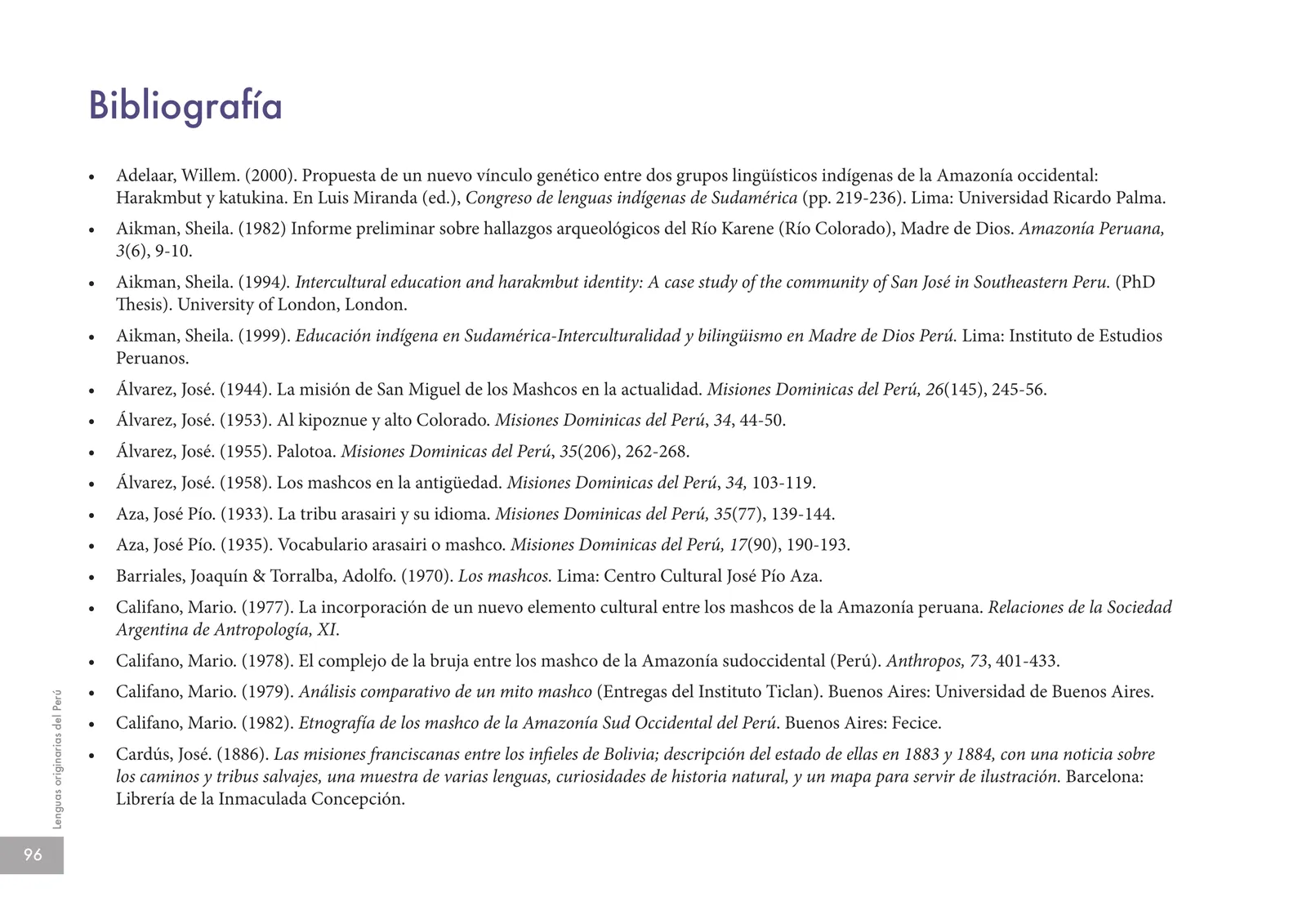 Miniatura página 98 de Lenguas originarias del Perú · 2018