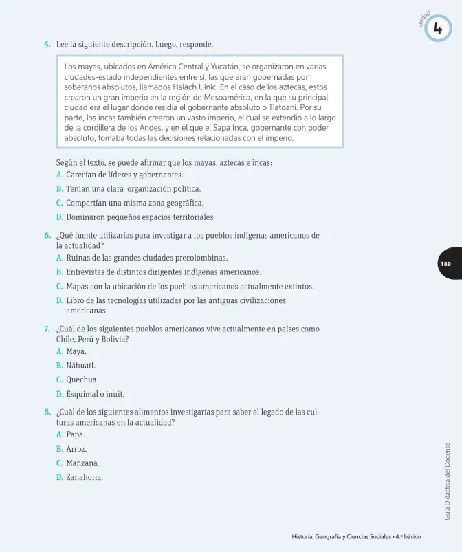 Página 144 de Historia, Geografía y Ciencias Sociales – Cuarto Básico | Texto del Estudiante MINEDUC – Descargar PDF · 2024