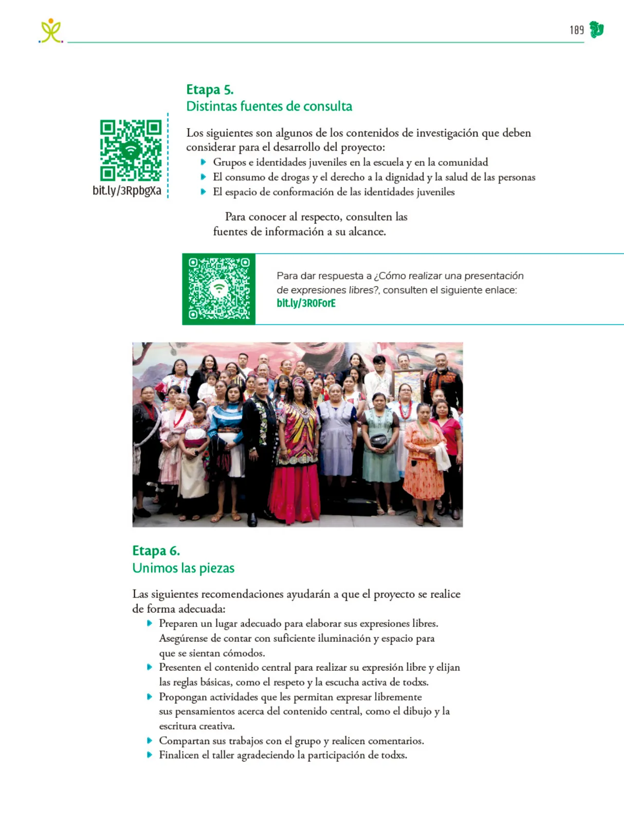 Página 190 de Colección Ximhai. Nuestro libro de Proyectos. Tomo III. Libro de Educación Telesecundaria Grado 1° Ciclo Escolar 2025 - 2026
