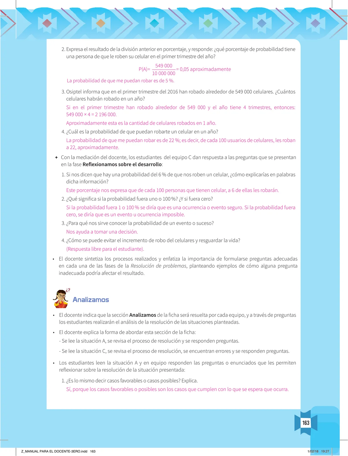 Página 165 de Resolvamos problemas 3 : manual para el docente 2018 · 2018