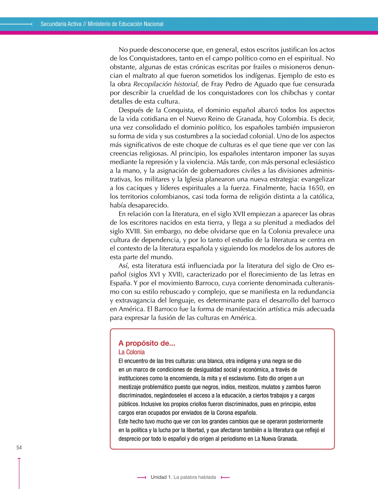 Página 54 de Lenguaje 8° · Secundaria Activa