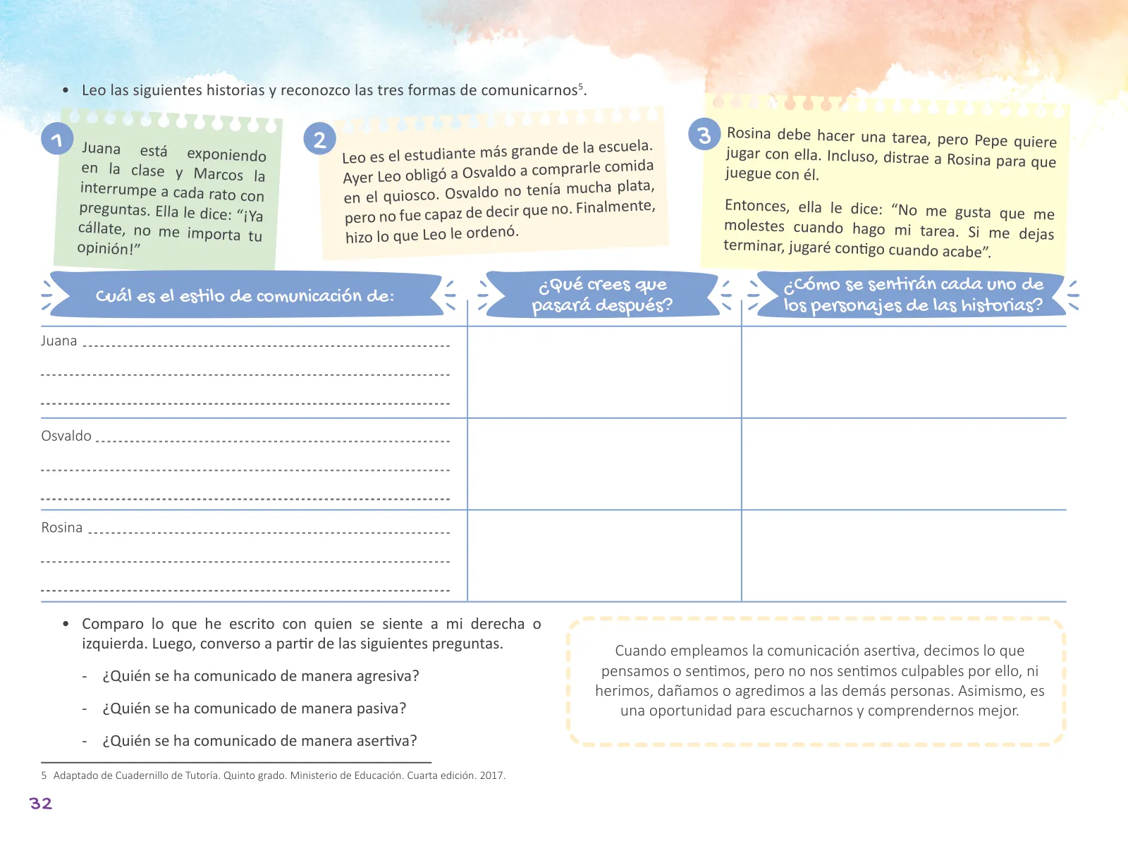 Miniatura página 34 de Cuadernillo de Tutoría Quinto Grado Educación Primaria 2019 · 2019