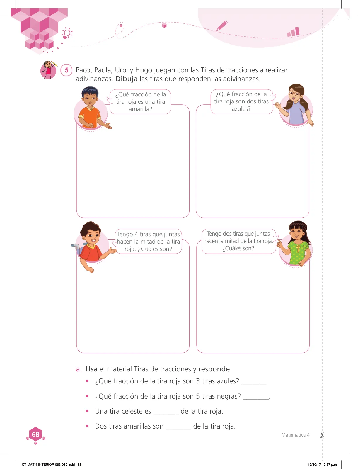 Página 68 de Matemática 4 : cuaderno de trabajo para cuarto grado de Educación Primaria 2018 · 2018
