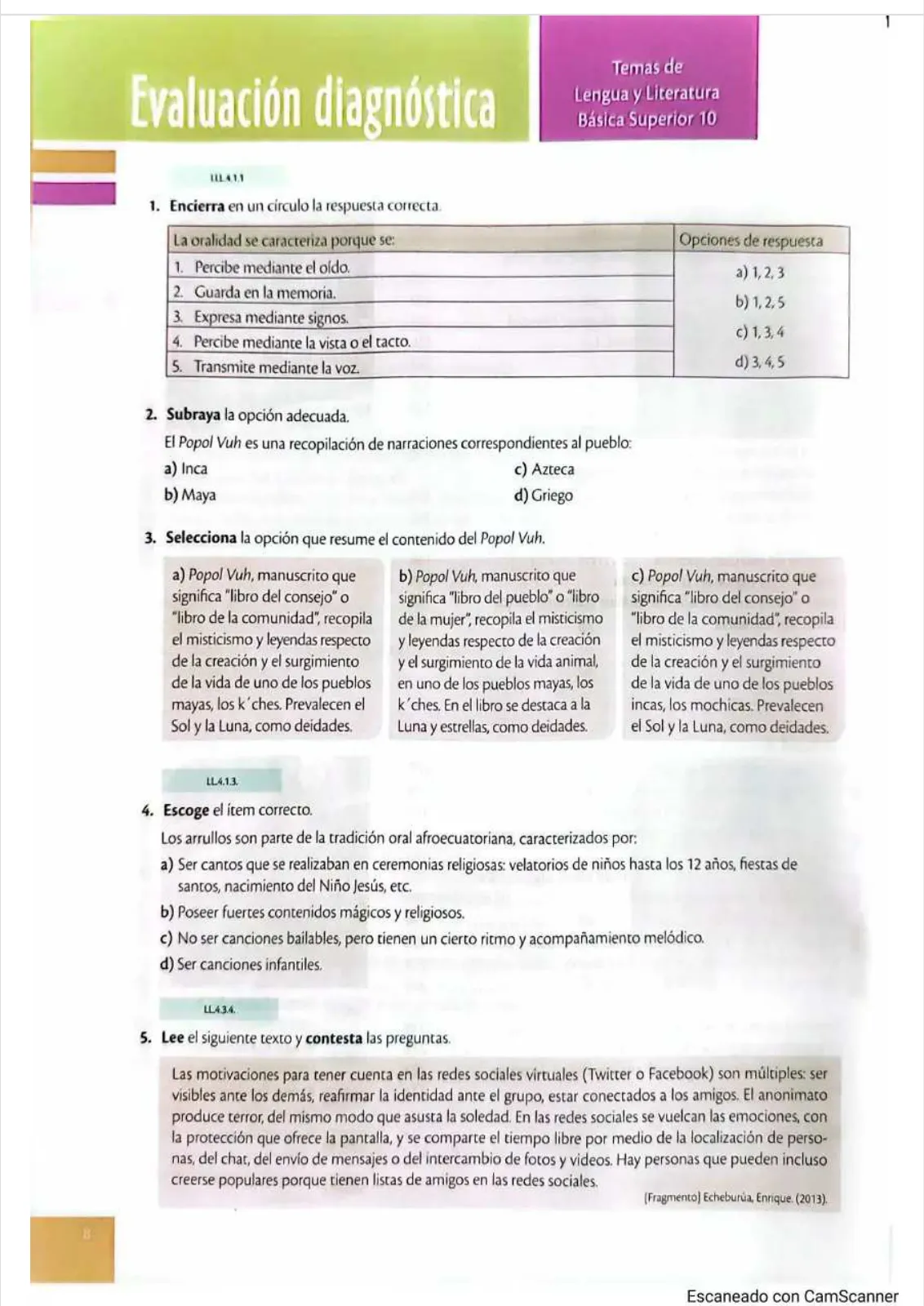 Miniatura página 5 de Lengua y Literatura 1 BGU · 2025