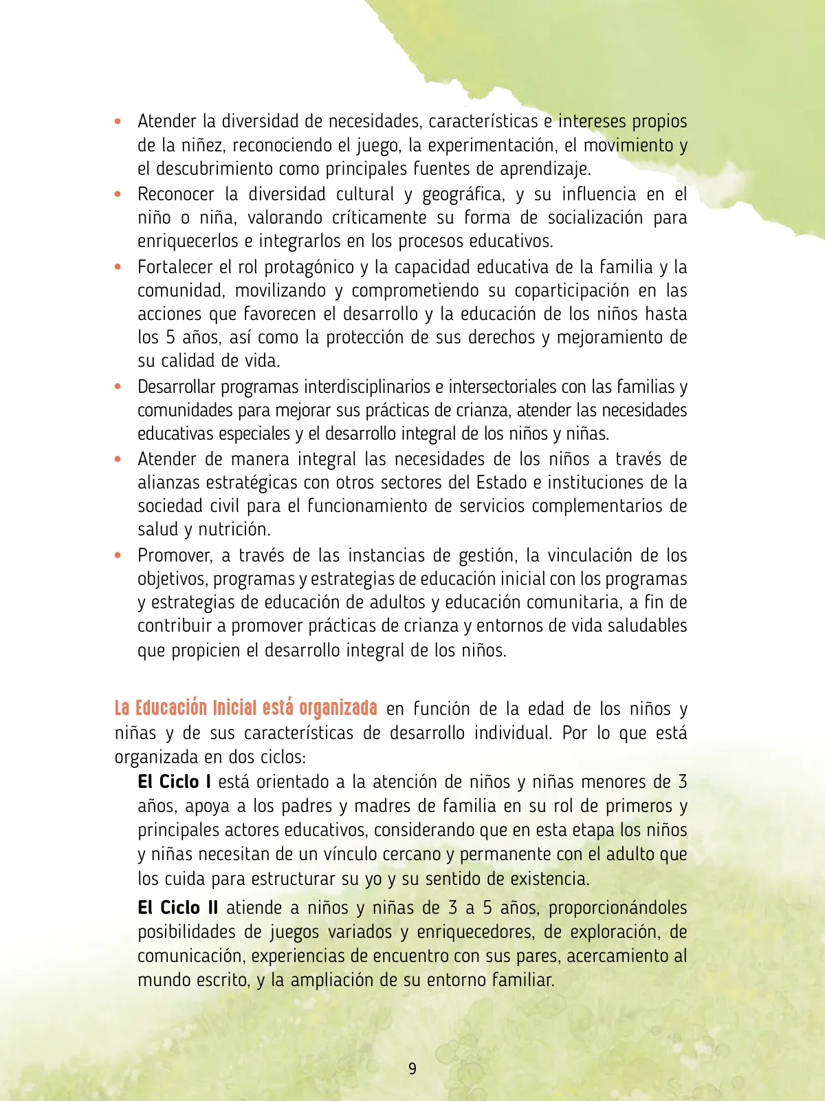 Miniatura página 11 de Agenda pedagógica 2017-2018 para docentes de II Ciclo de Instituciones de nivel de Educación Inicial · 2017