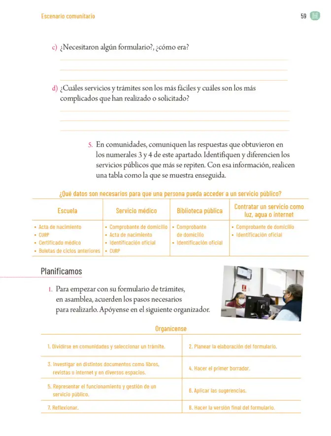 Página 62 de Proyectos Comunitarios. Libro de Educación Primaria Grado 5° Ciclo Escolar 2025 - 2026
