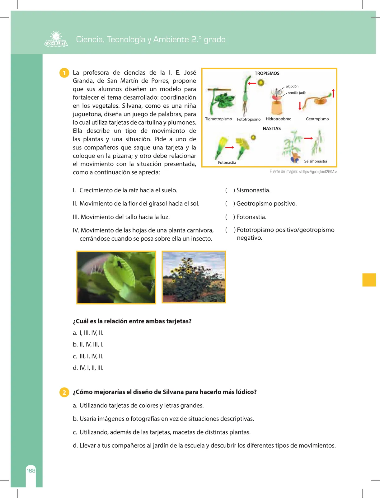 Página 168 de Ciencia, Tecnología y Ambiente 2 : cuaderno de reforzamiento pedagógico - JEC · 2016