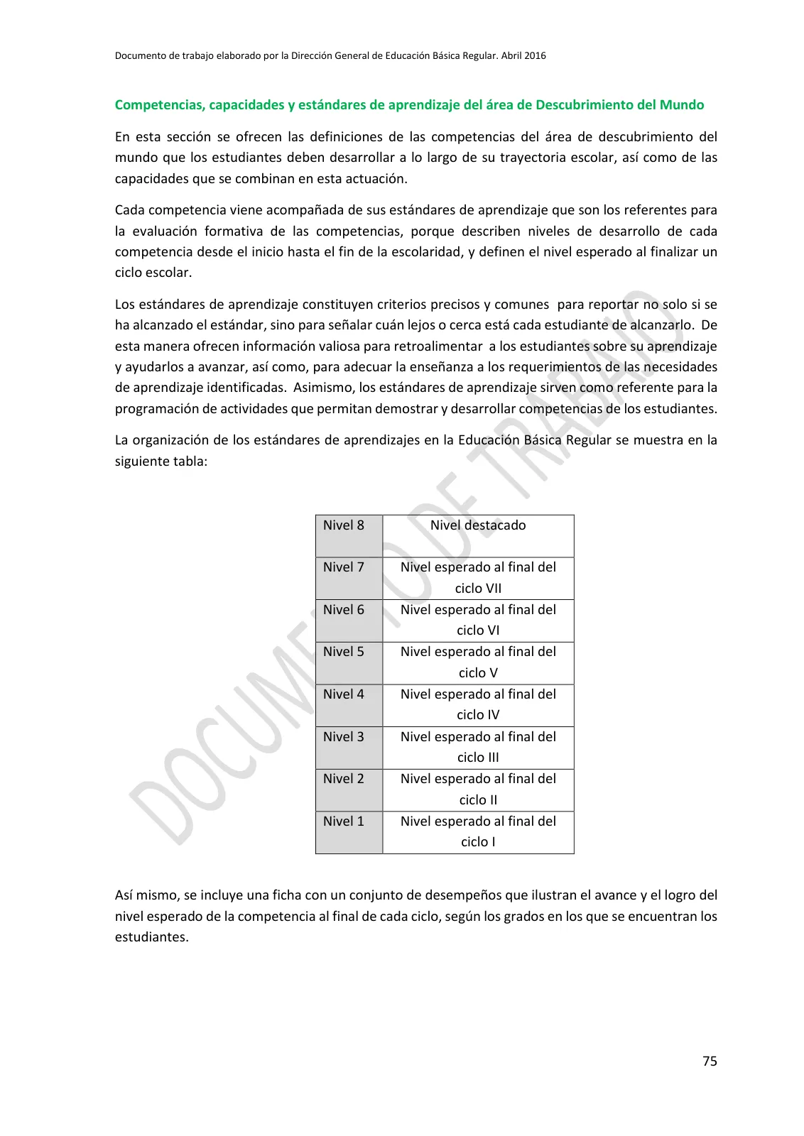 Miniatura página 75 de Programa curricular de Educación Inicial · 2016