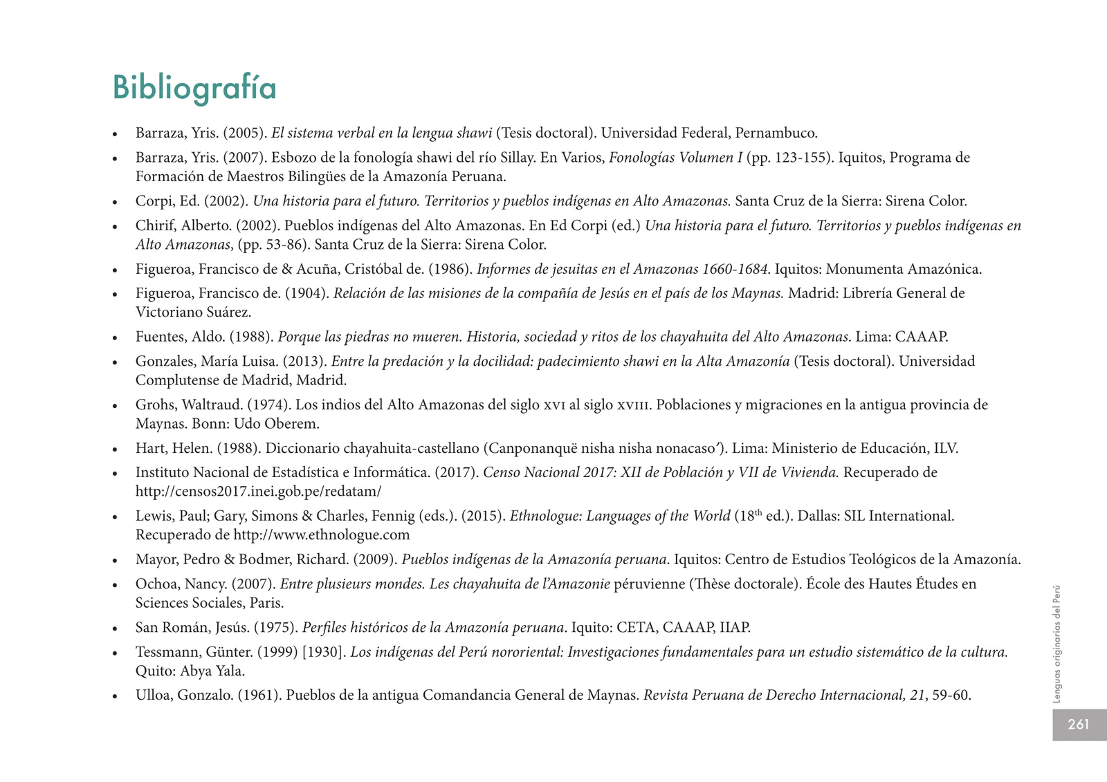 Página 263 de Lenguas originarias del Perú · 2018