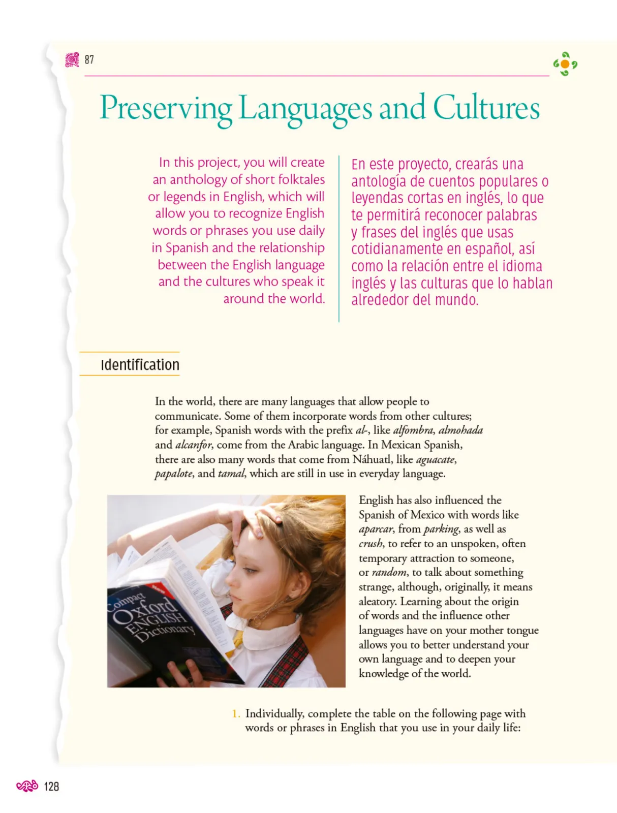 Página 129 de Uérakua anapu uantakua. Projects and Readings.  Libro de Educación Secundaria Grado 2°  Ciclo Escolar 2025 - 2026