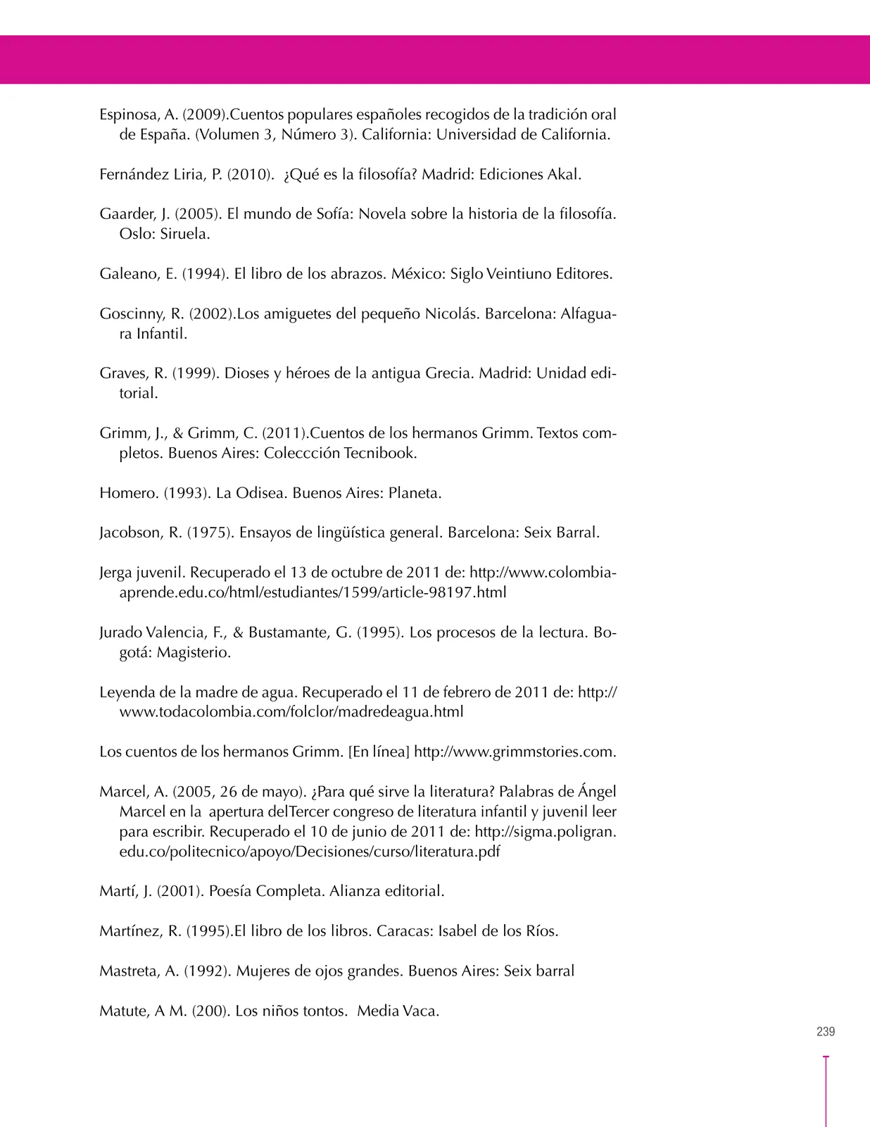 Página 239 de Lenguaje 6° · Secundaria Activa
