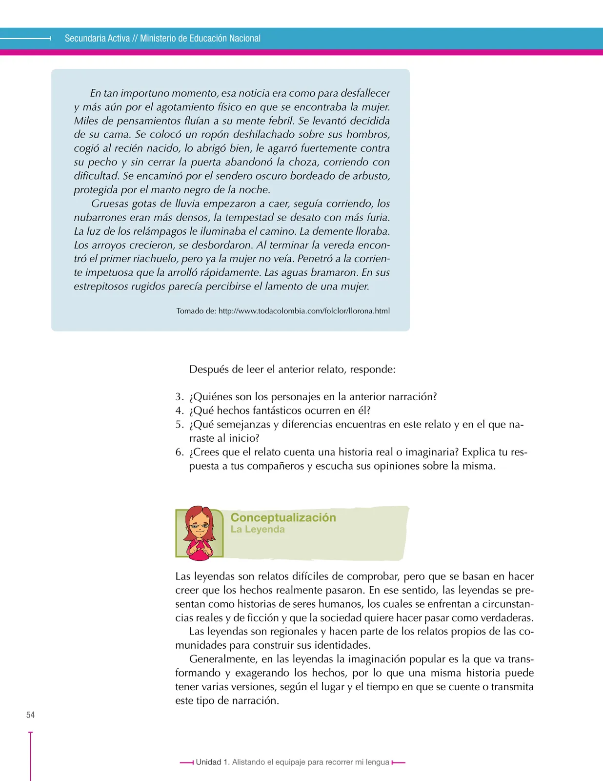 Página 54 de Lenguaje 7° · Secundaria Activa