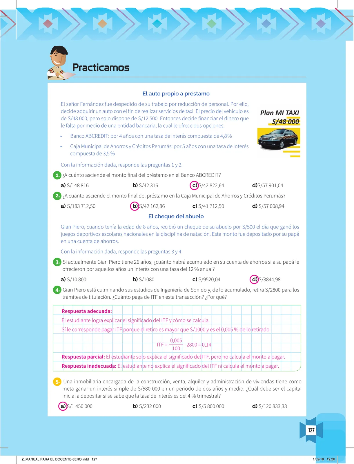 Página 129 de Resolvamos problemas 3 : manual para el docente 2018 · 2018