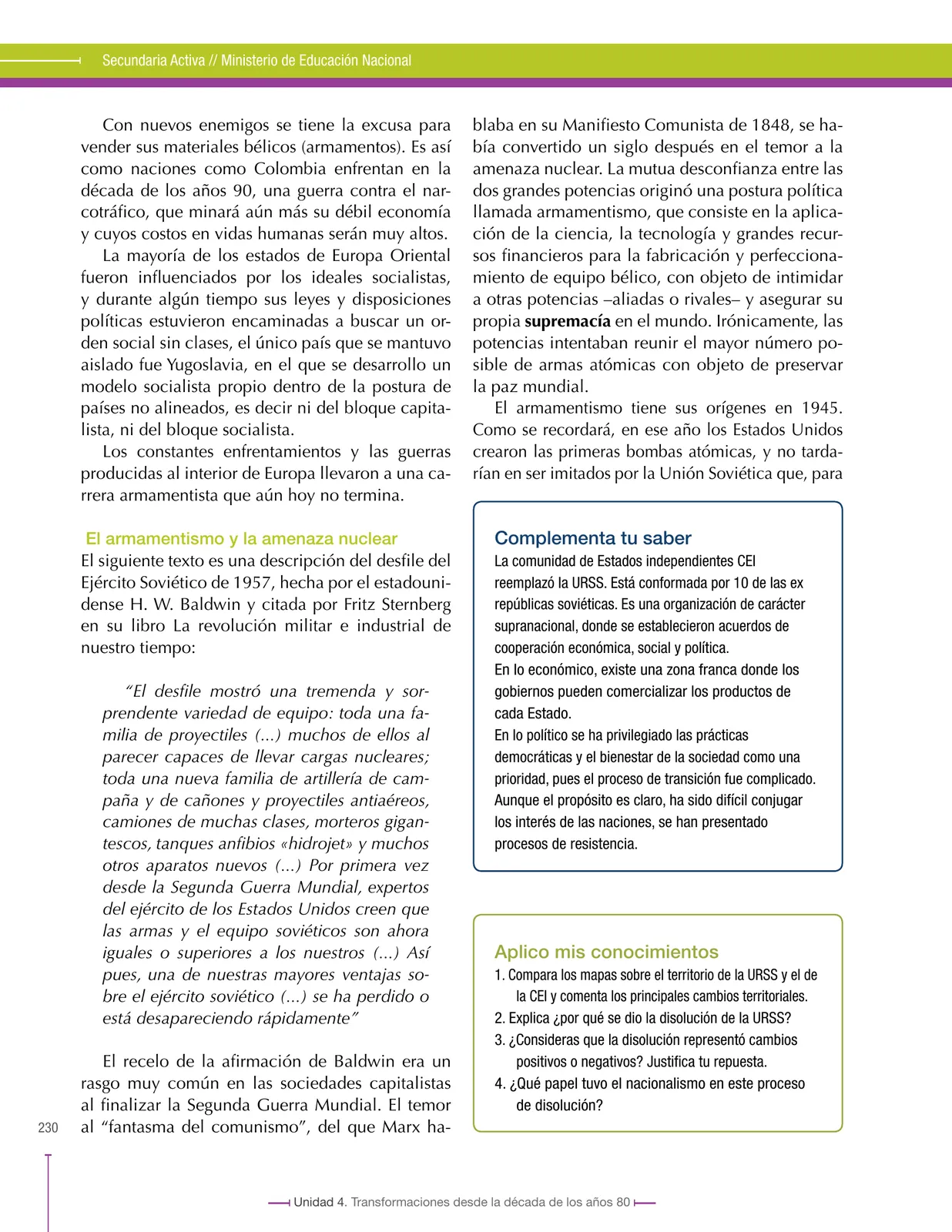 Miniatura página 230 de Ciencias Sociales 9° · Secundaria Activa