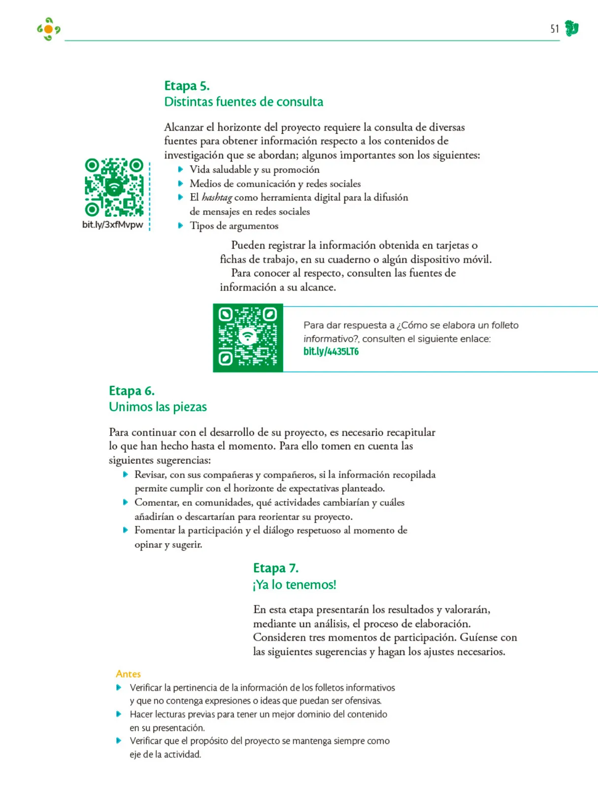 Miniatura página 52 de Colección Sk´asolil. Nuestro libro de Proyectos.  Tomo III.  Libro de Educación Telesecundaria Grado 2°  Ciclo Escolar 2025 - 2026