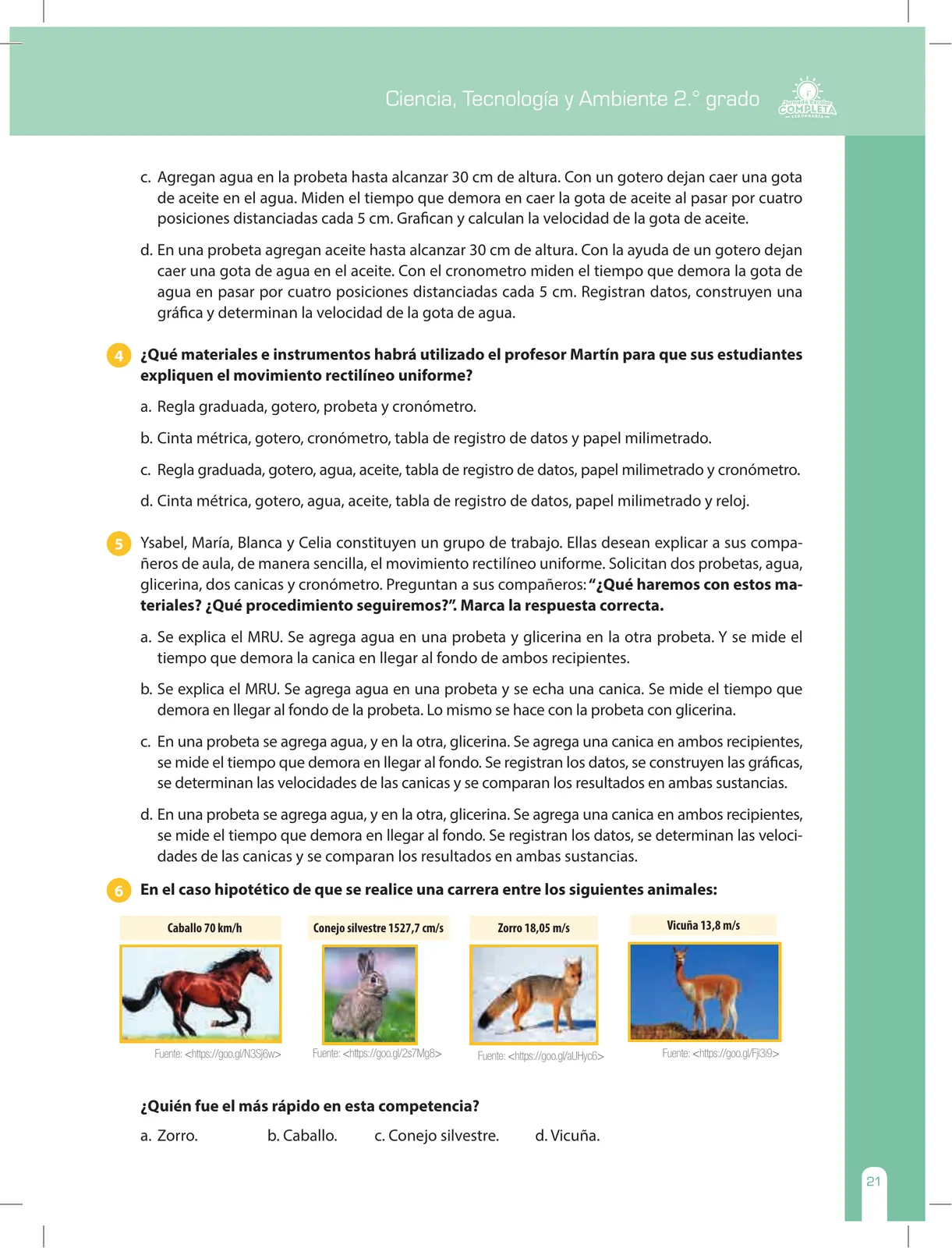 Página 21 de Ciencia, Tecnología y Ambiente 2 : cuaderno de reforzamiento pedagógico - JEC · 2016