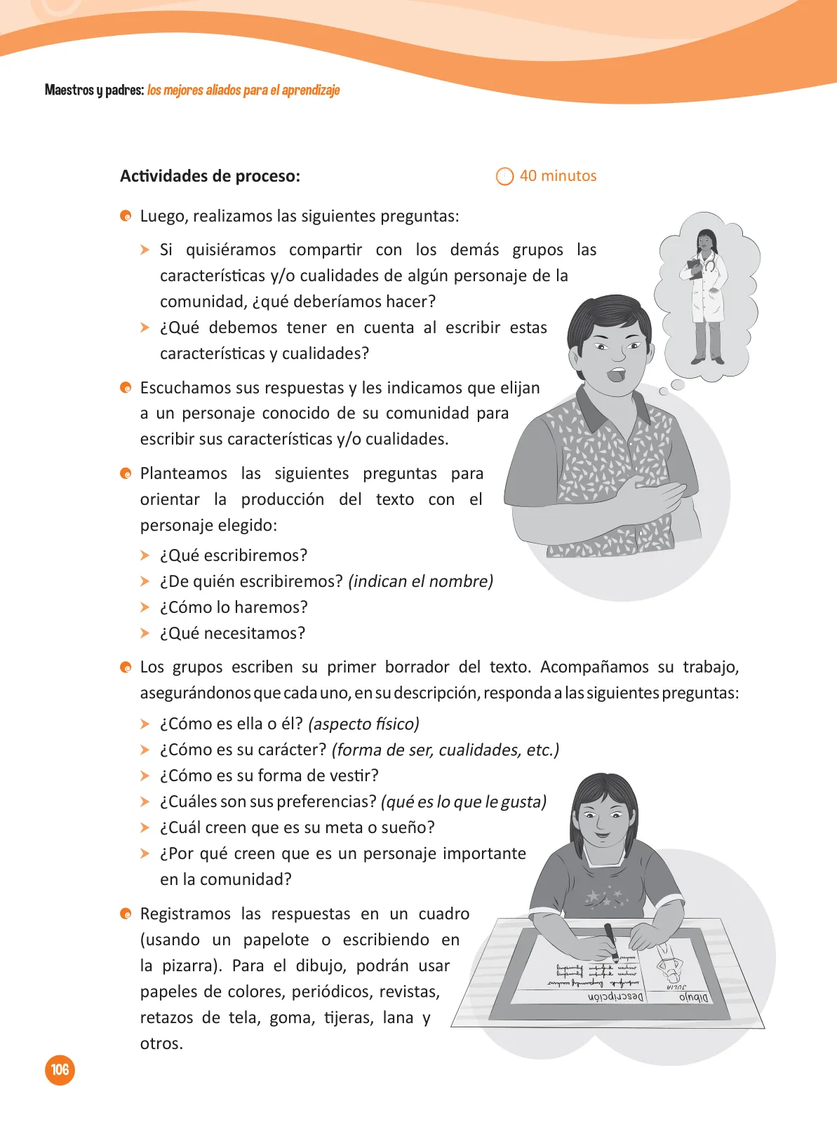 Página 108 de Guía para el trabajo docente con las familias del ciclo IV de Primaria · 2016