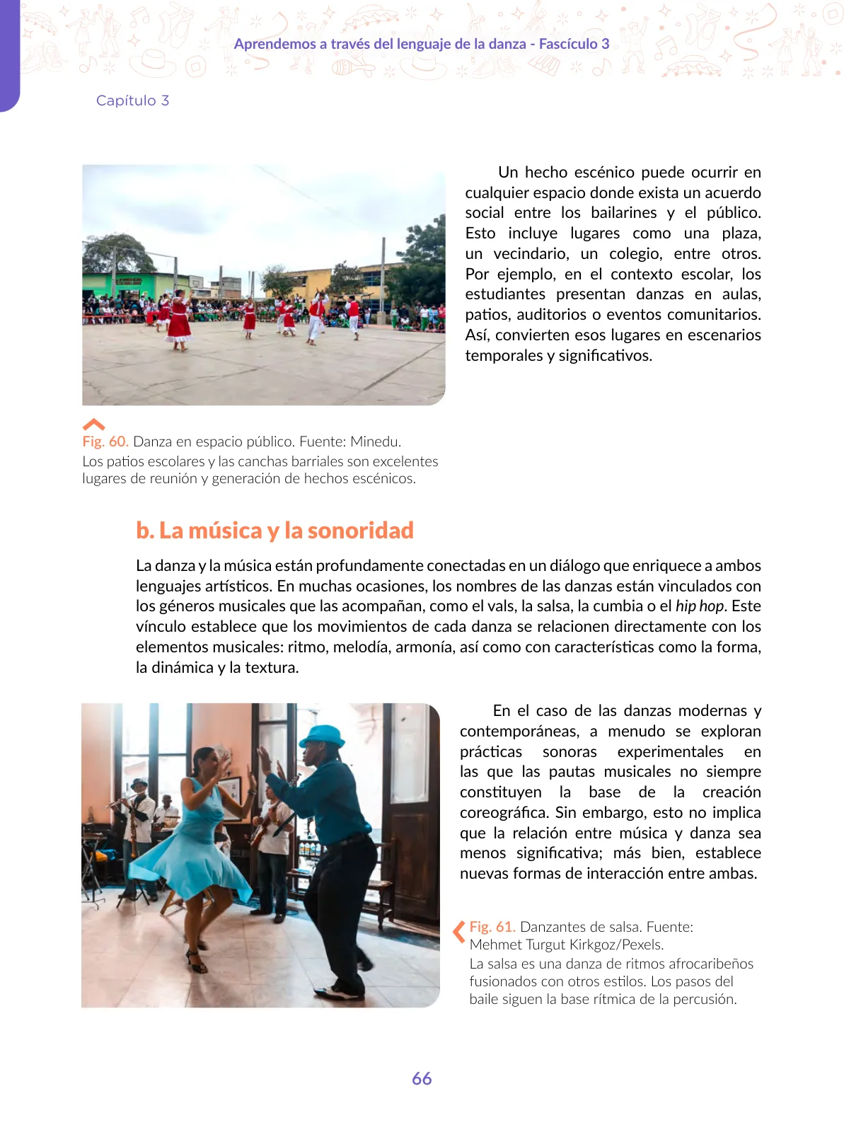 Página 66 de Aprendemos a través del lenguaje de la danza Fascículo 3 para estudiantes de Educación Secundaria · 2024