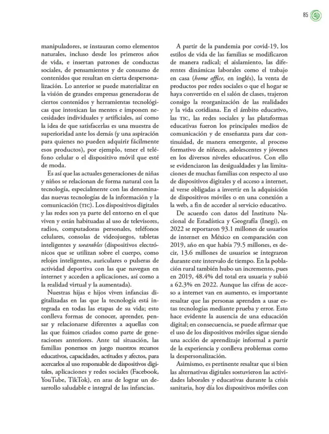Página 86 de Crianza para la libertad. Libro para las familias. Fase 2 Libro de Educación Preescolar Grado 1°, 2°, 3° Ciclo Escolar 2025 - 2026