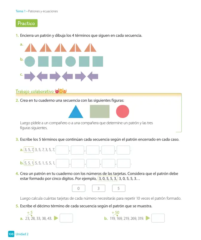 Página 110 de Matemática – Tercero Básico | Texto del Estudiante MINEDUC – Descargar PDF · 2019