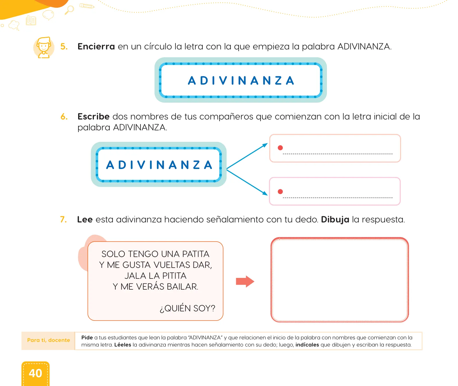 Página 42 de Cuadernillo de Comunicación 1, primer grado de Primaria · 2023