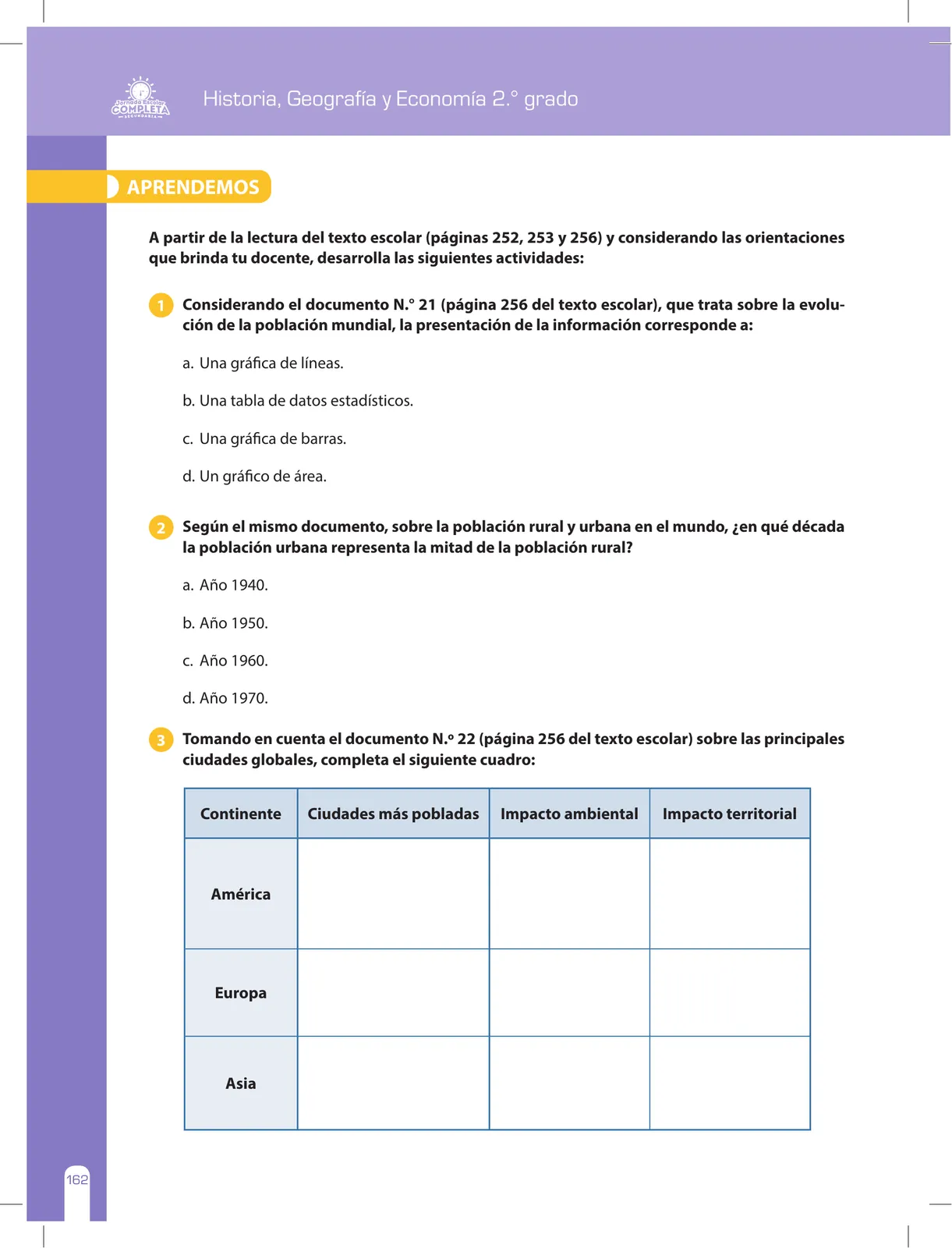 Miniatura página 162 de Historia, Geografía y Economía 2 : cuaderno de reforzamiento pedagógico - JEC ﻿ · 2016