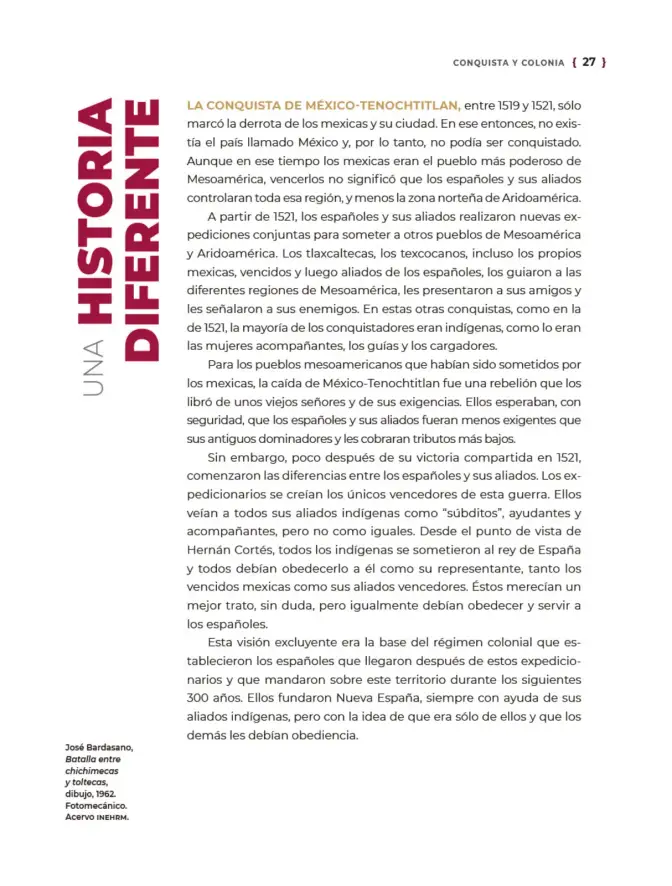 Página 28 de Historia del pueblo mexicano. Libro de Educación Secundaria Grado 1° Ciclo Escolar 2025 - 2026